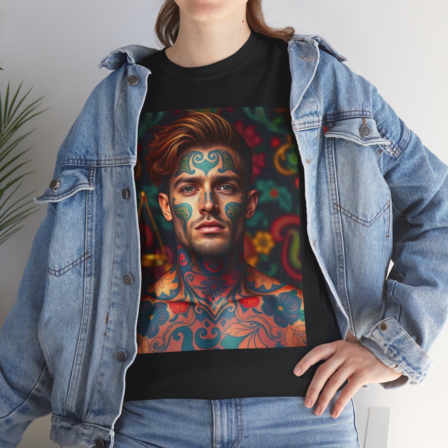 Unisex Heavy Cotton T-Shirt, Libra, Zodiac, Sexy Art