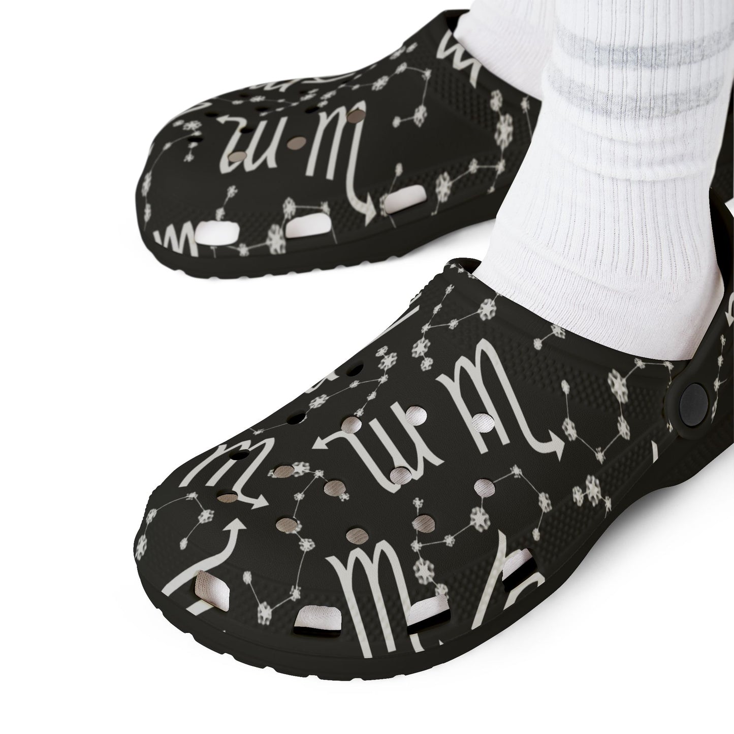EVA Foam Rubber Shoes (AOP), Material 100% EVA, Scorpio Zodiac Design