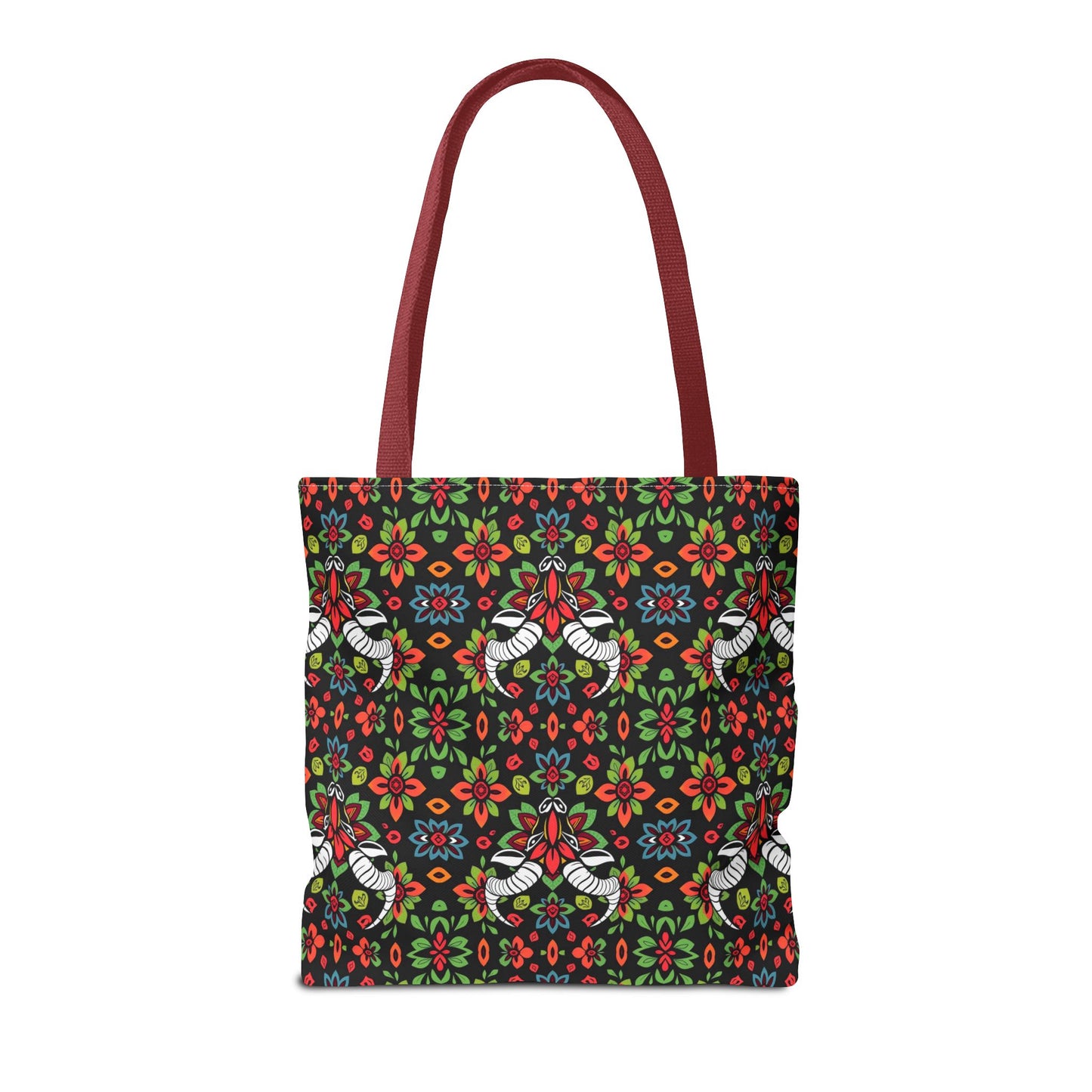 Tote Bag (AOP), Taurus, Zodiac v1, Flower Pattern