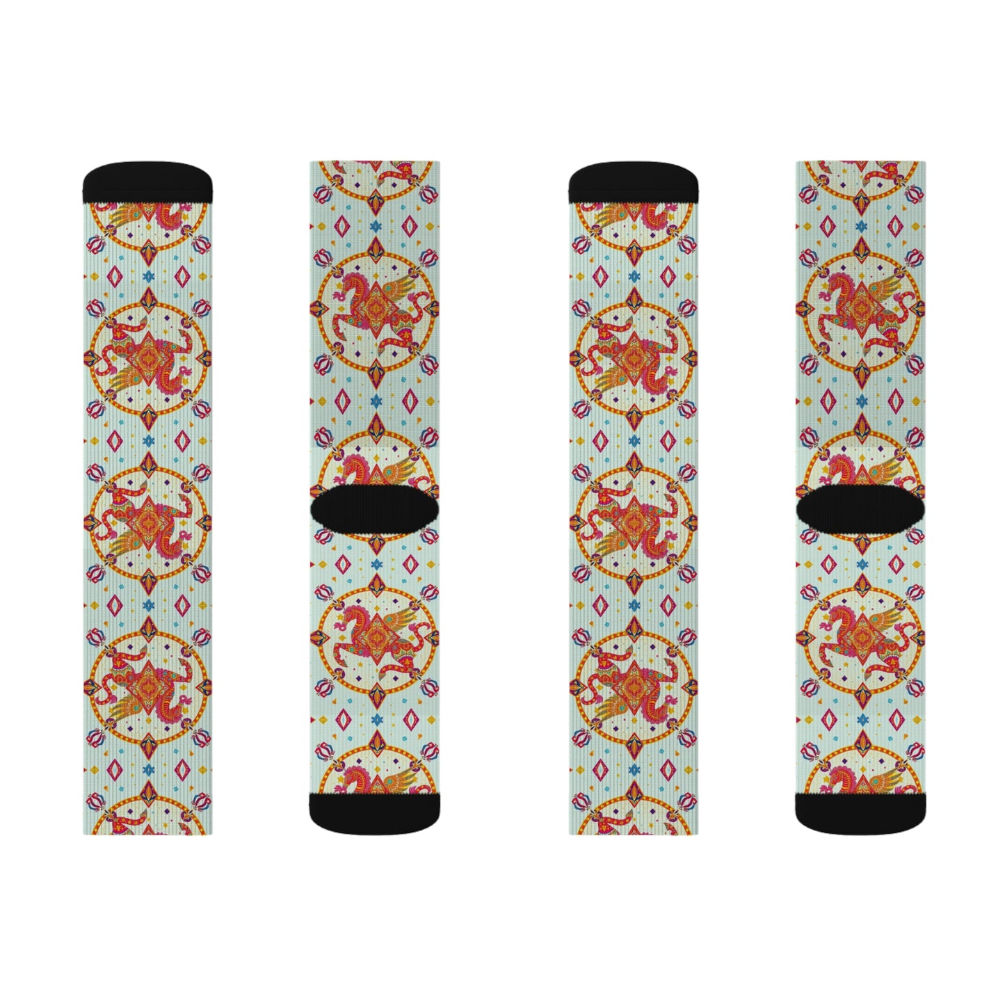 Sublimation Socks, Aquarius, Zodiac v2, Jewel Pattern
