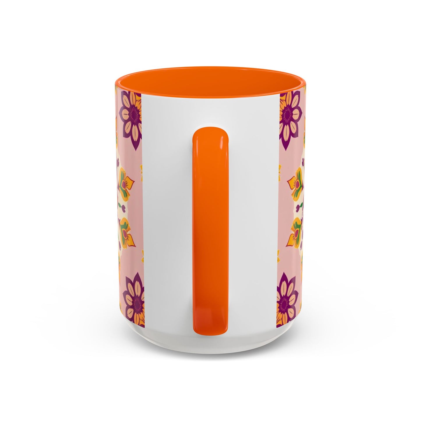 Accent Coffee Mug, Sagittarius, Zodiac v4. Flower Pattern, (11, 15oz)