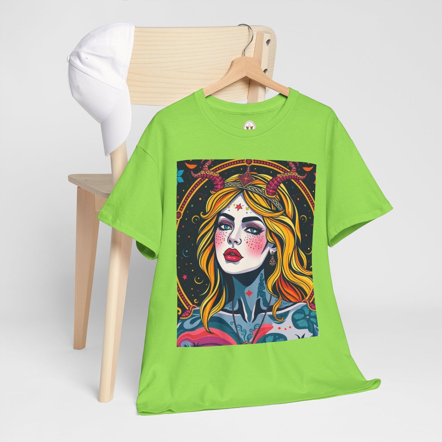 Unisex Heavy Cotton T-Shirt, Virgo, Zodiac v2, Sexy Art