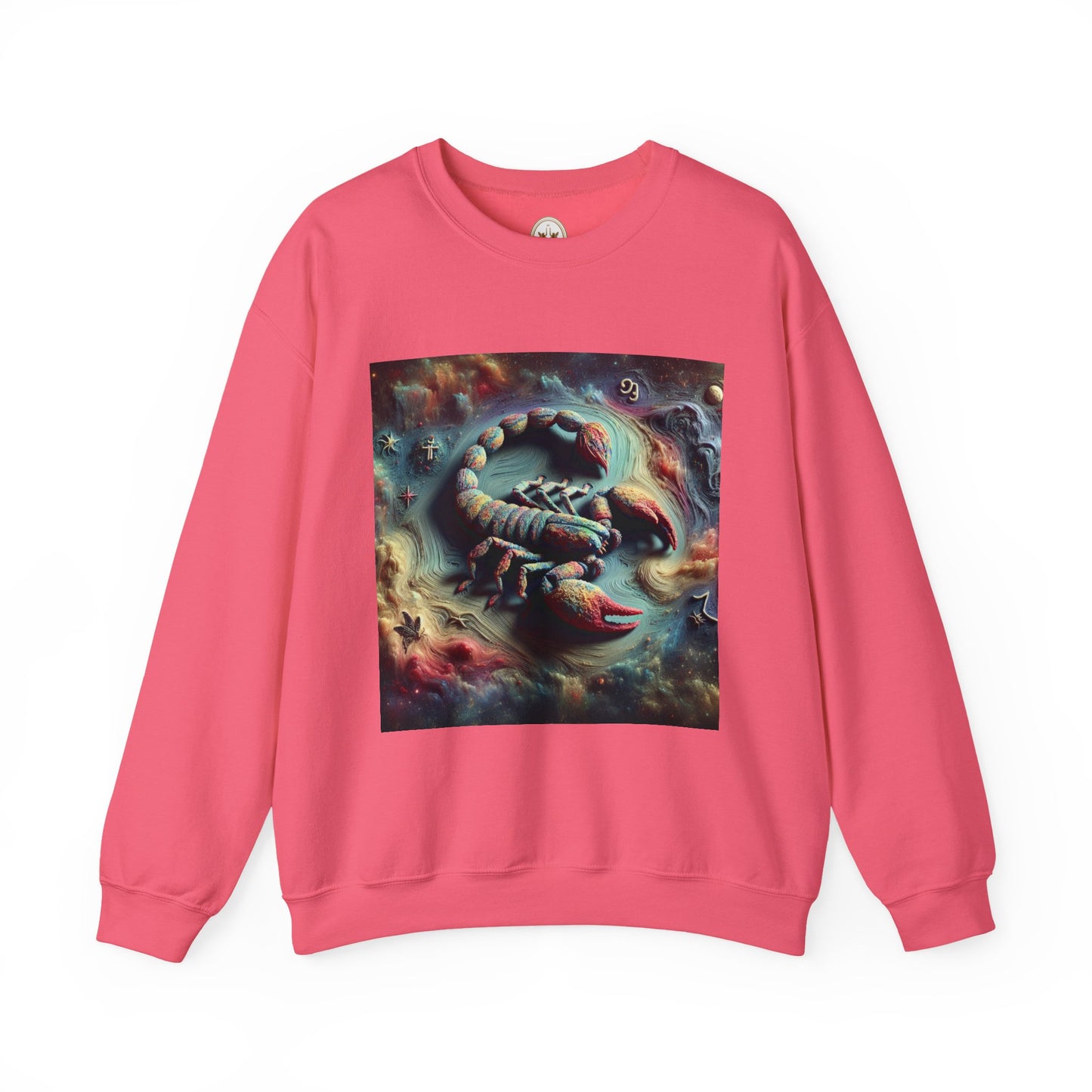 Unisex Heavy Blend™ Crewneck Sweatshirt, Trippy Mist Scorpion, Scorpio Zodiac Design