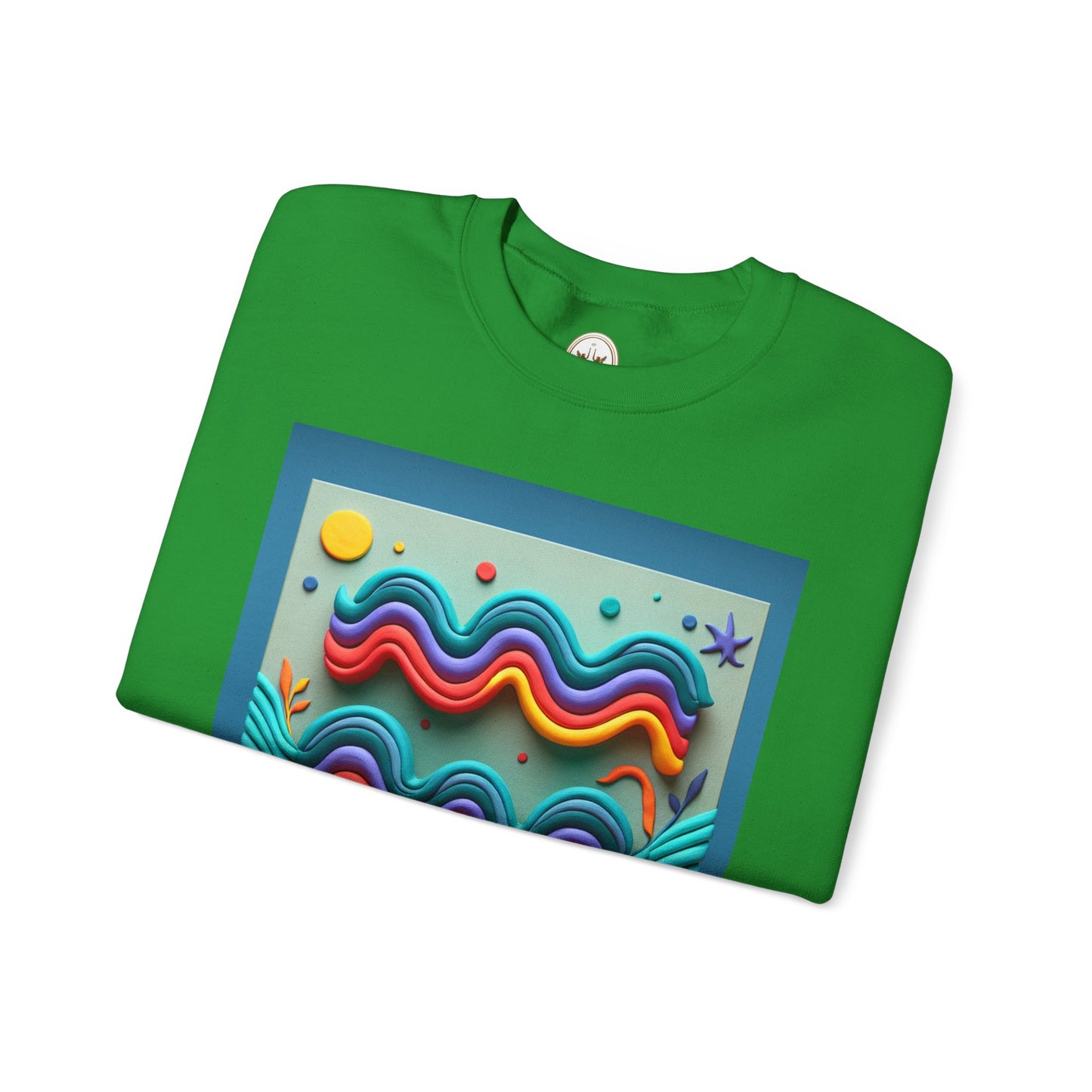 Unisex Heavy Blend™ Crewneck Sweatshirt, Water Painting, Aquarius Zodiac Design