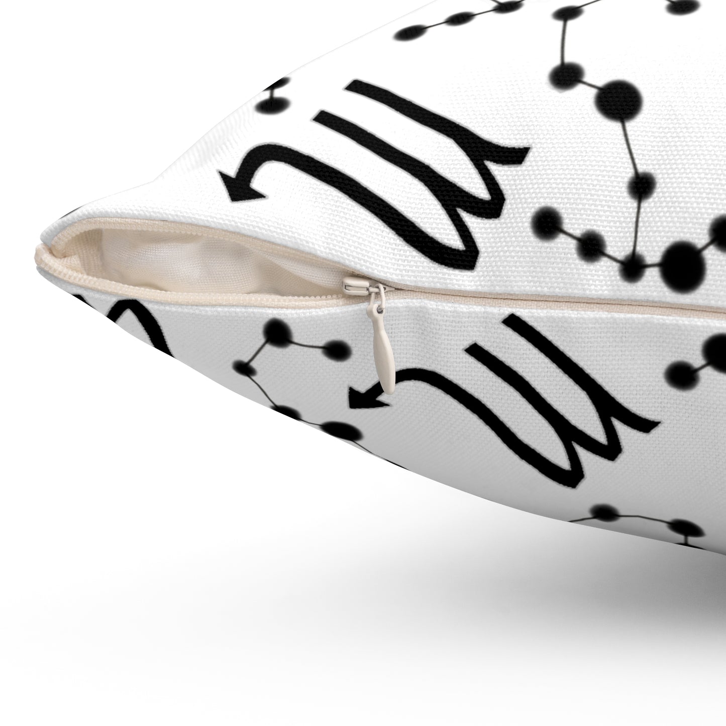 Zodiac Spun Polyester Square Pillow Scorpio Zodiac Sign White Pillow