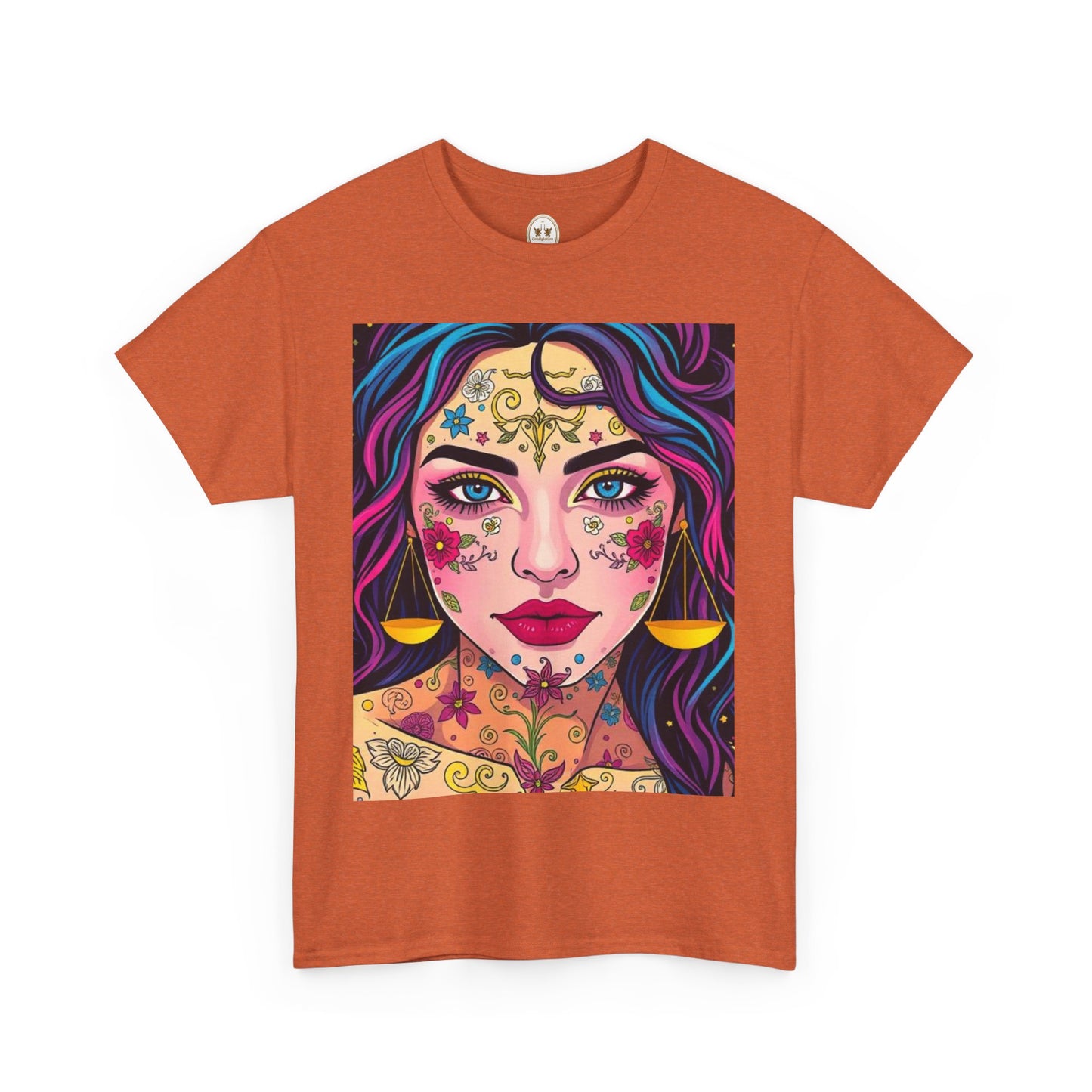 Unisex Heavy Cotton T-Shirt, Libra, Zodiac v4, Sexy Art