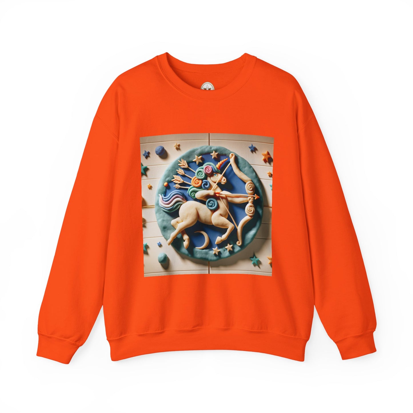 Unisex Heavy Blend™ Crewneck Sweatshirt, Colorful Horse, Sagittarius Zodiac Design