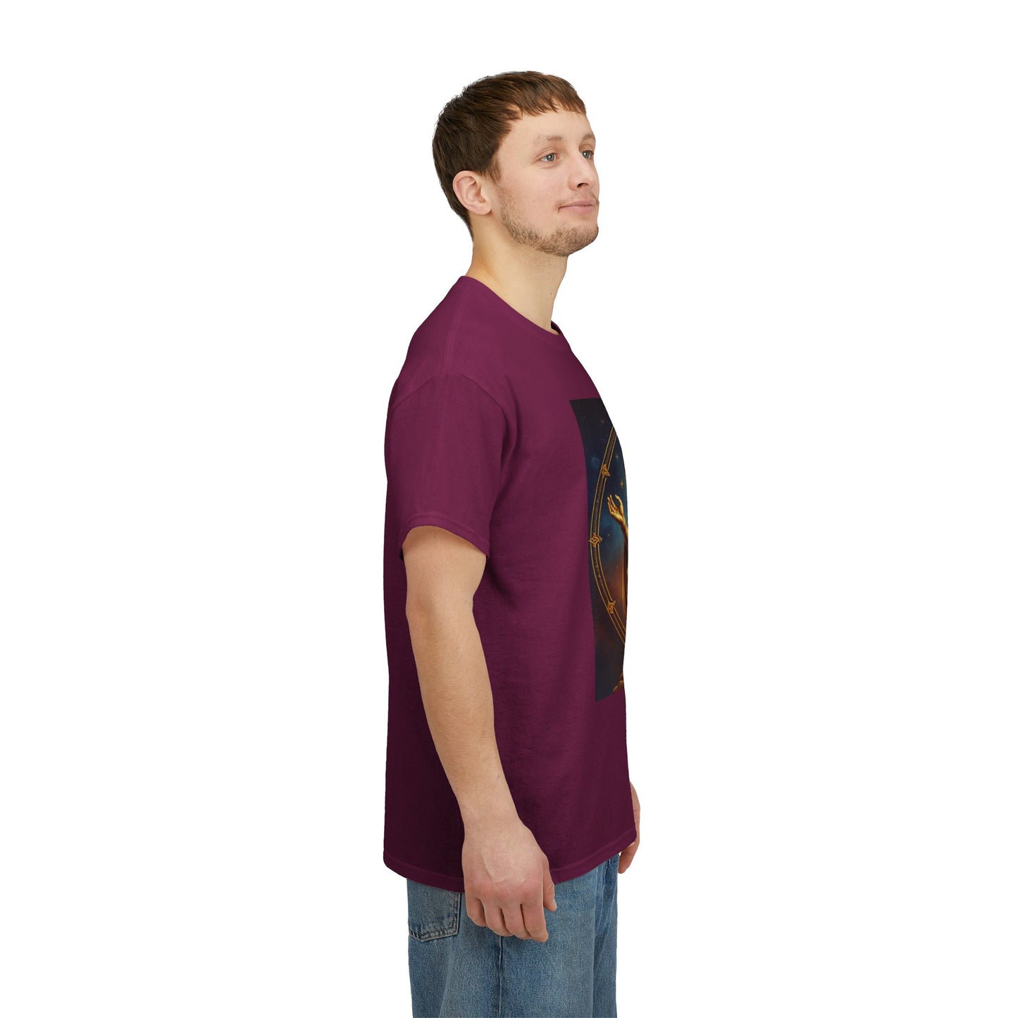 Unisex Heavy Cotton T-Shirt, On The Throne, Taurus Zodiac Design