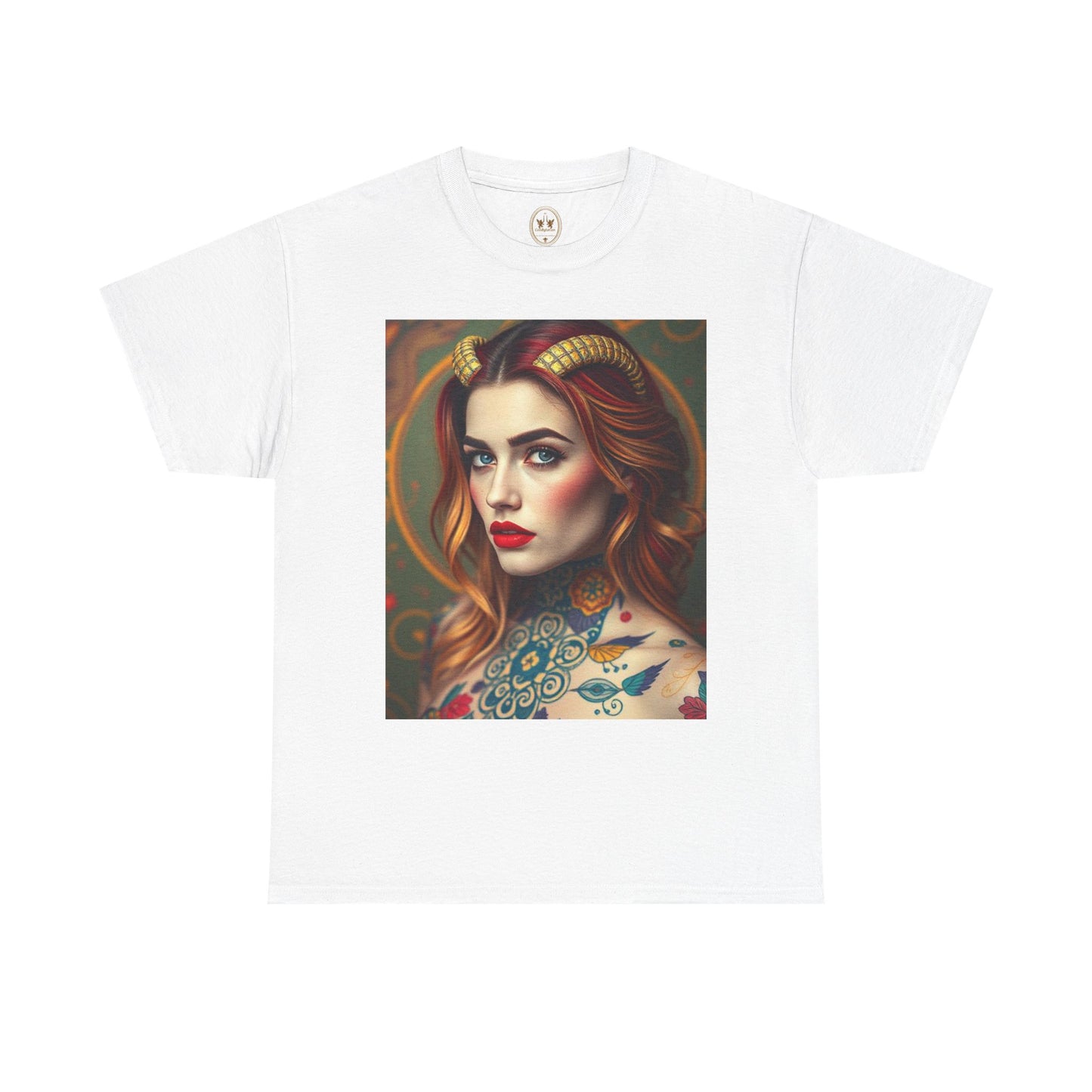 Unisex Heavy Cotton T-Shirt, Capricorn, Zodiac v3, Sexy Art