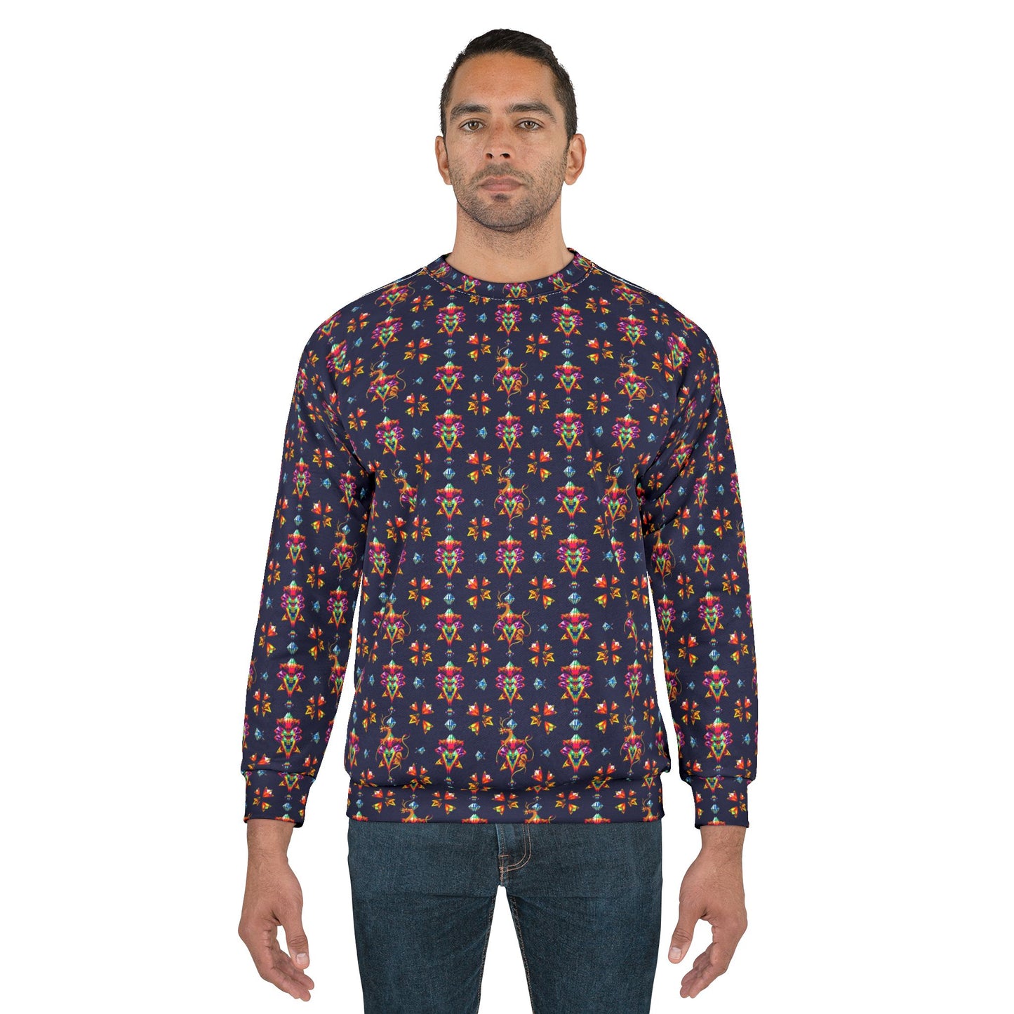 Unisex Sweatshirt (AOP), Aquarius, Zodiac, Jewel Pattern