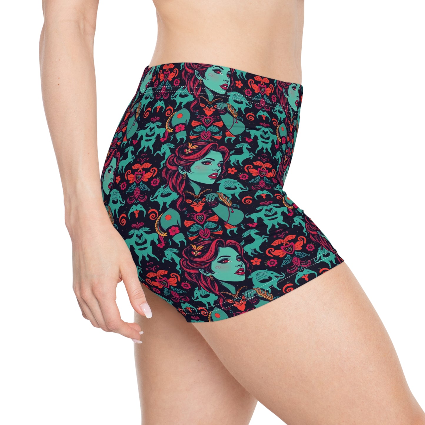 Women's Shorts, (AOP), Virgo, Zodiac, Sexy Pattern