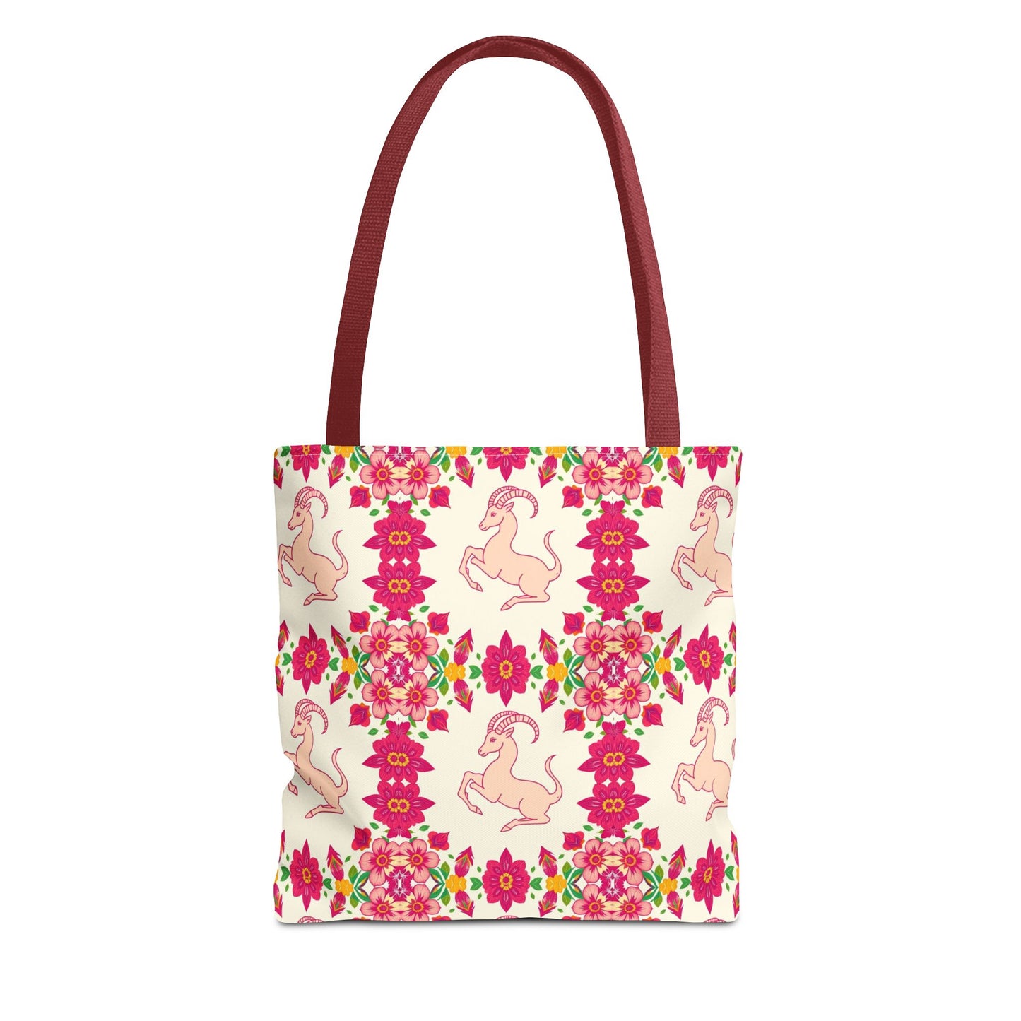 Tote Bag (AOP), Capricorn, Zodiac, Flower Pattern