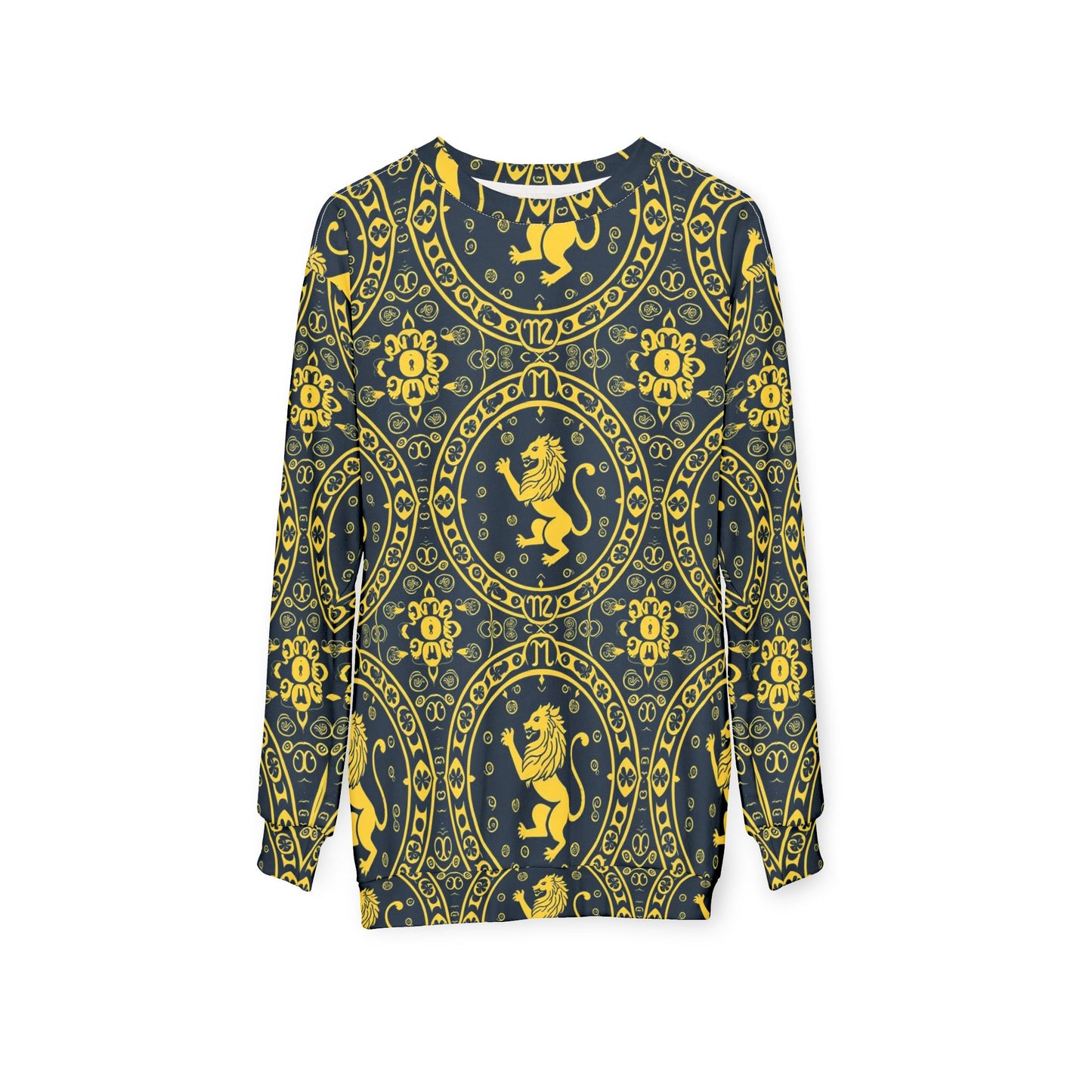 Unisex Sweatshirt, Zodiac Design, Pattern, Leo, AOP