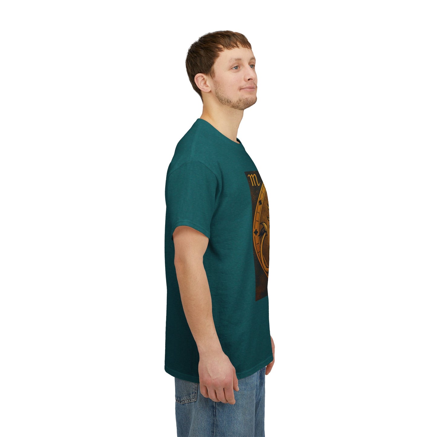 Unisex Heavy Cotton T-Shirt, Gold Lion v1, Leo Zodiac Design