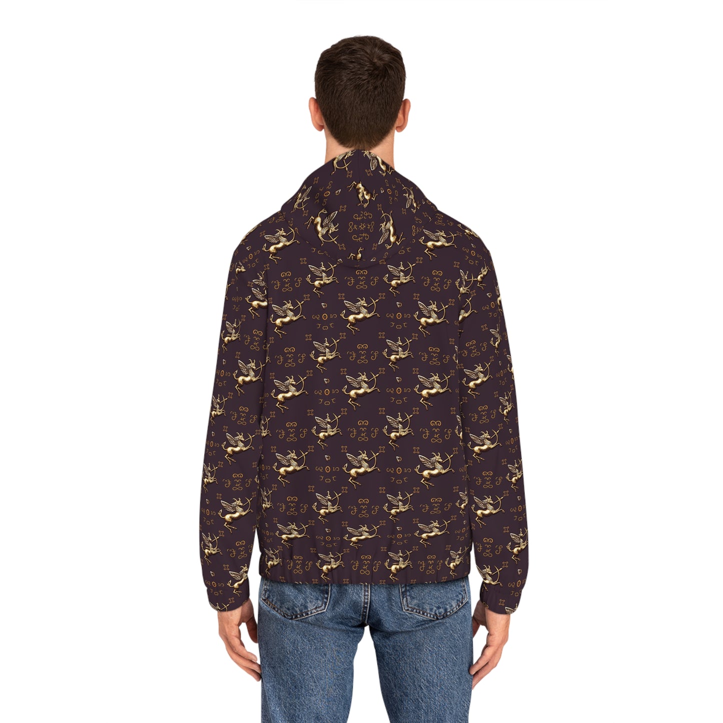 Full-Zip Hoodie (AOP), Sagittarius, Zodiac v2, Pattern