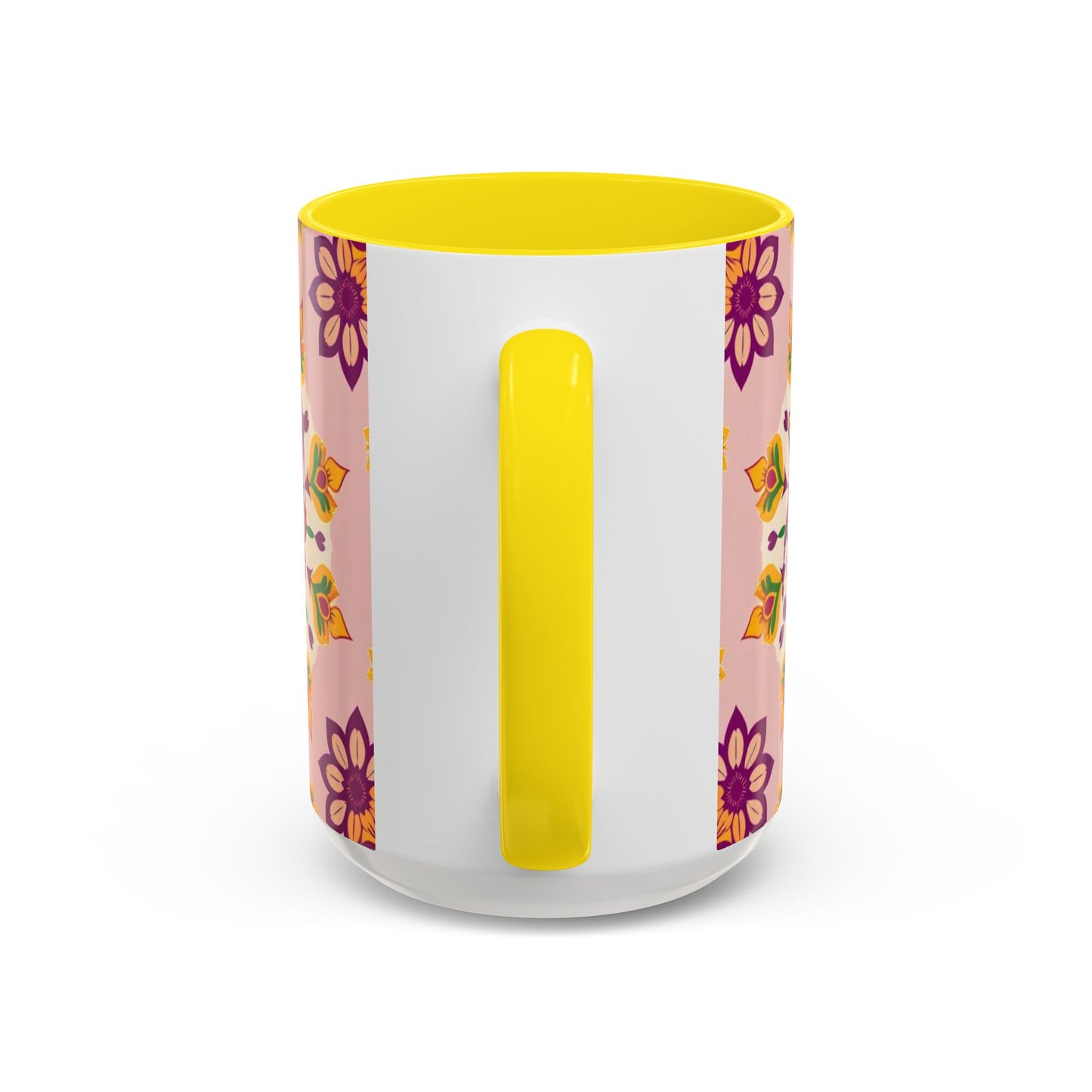 Accent Coffee Mug, Sagittarius, Zodiac v4. Flower Pattern, (11, 15oz)