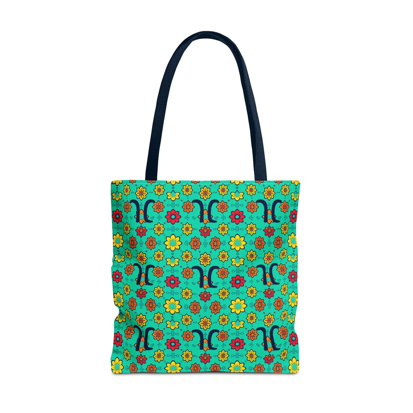 Tote Bag, (AOP), Aquarius, Zodiac, Flower Pattern