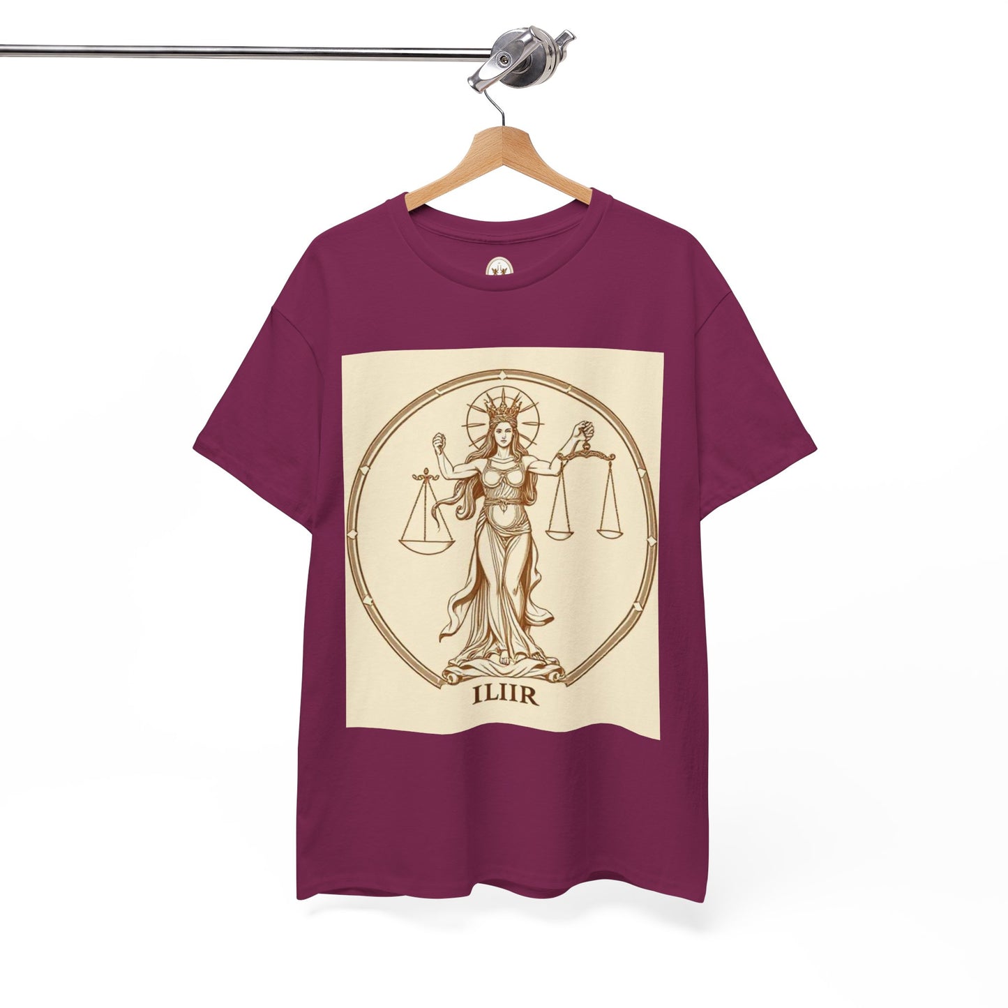 Unisex Heavy Cotton T-Shirt, Libra Goddess v1, Zodiac Design
