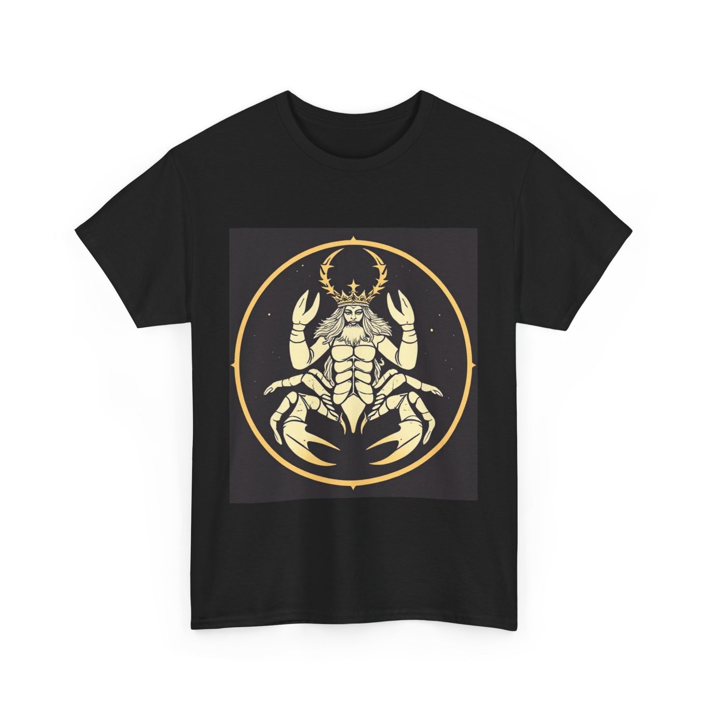 Unisex Heavy Cotton T-Shirt, Scorpio King, Print Art, Zodiac Design