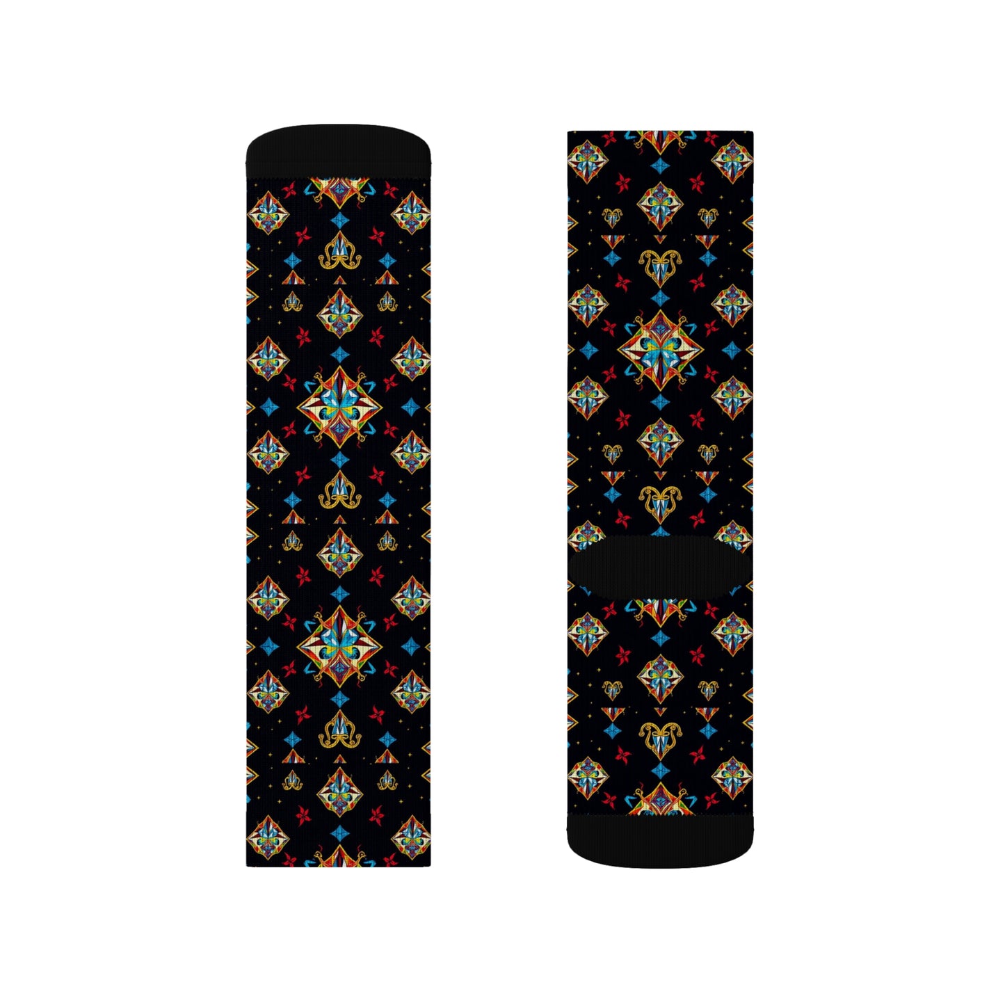 Sublimation Socks, Sagittarius, Zodiac v3, Jewel Pattern