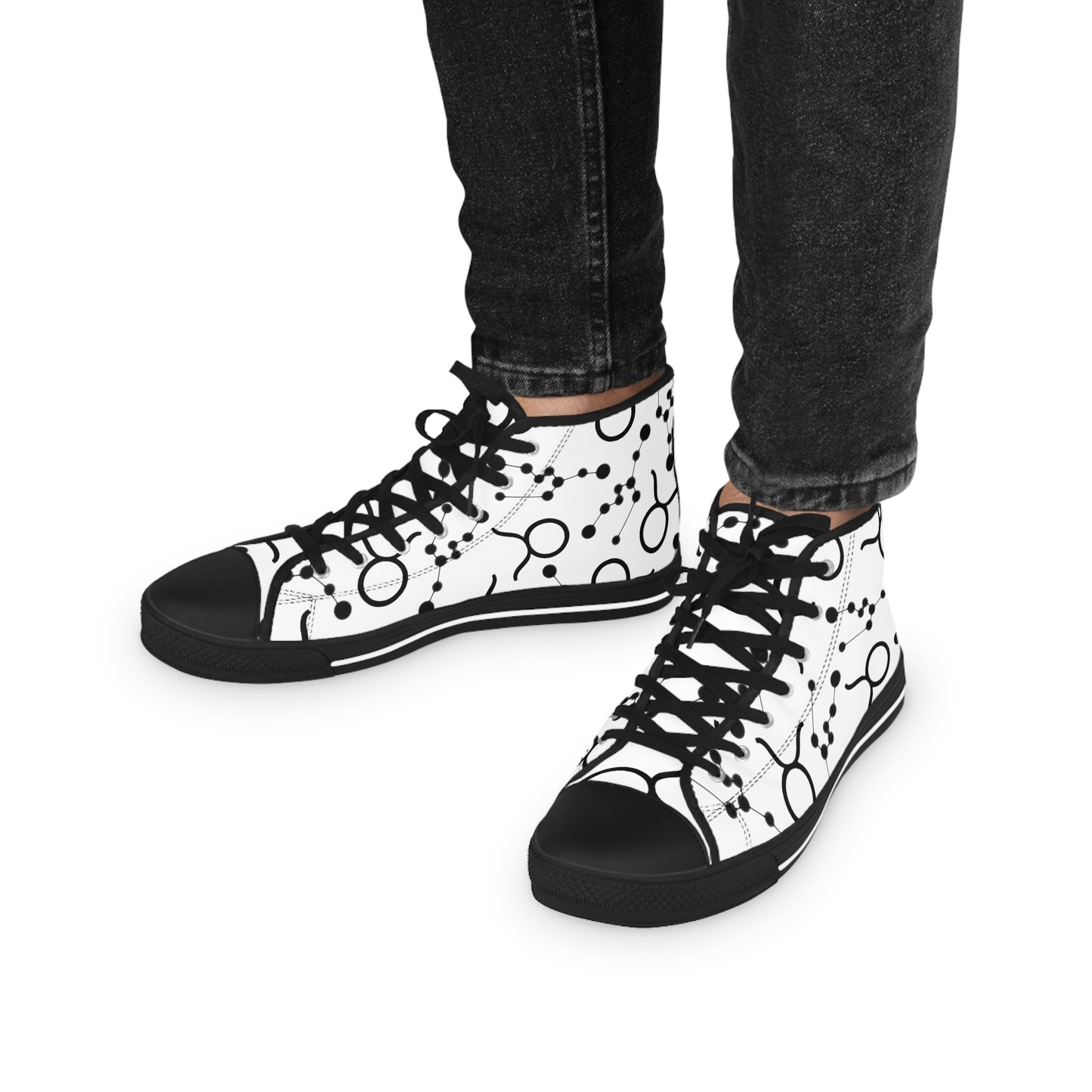 Men's High Top Sneakers, Breathable polyester canvas, Taurus Zodiac Design