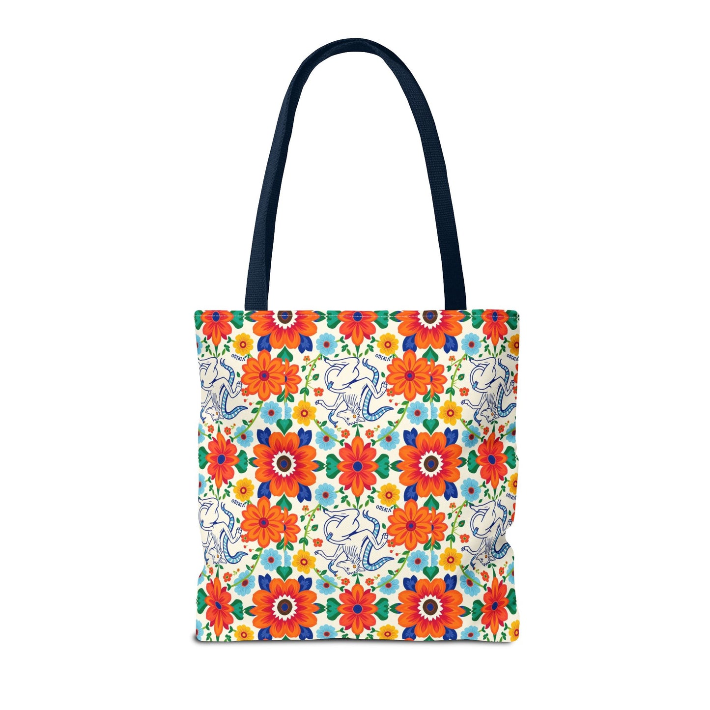 Tote Bag (AOP), Virgo, Zodiac v1, Flower Pattern