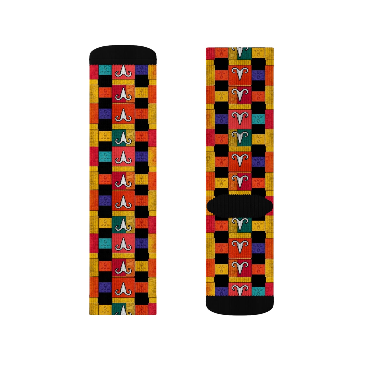 Sublimation Socks, Aries, Zodiac v2, Shapes Pattern