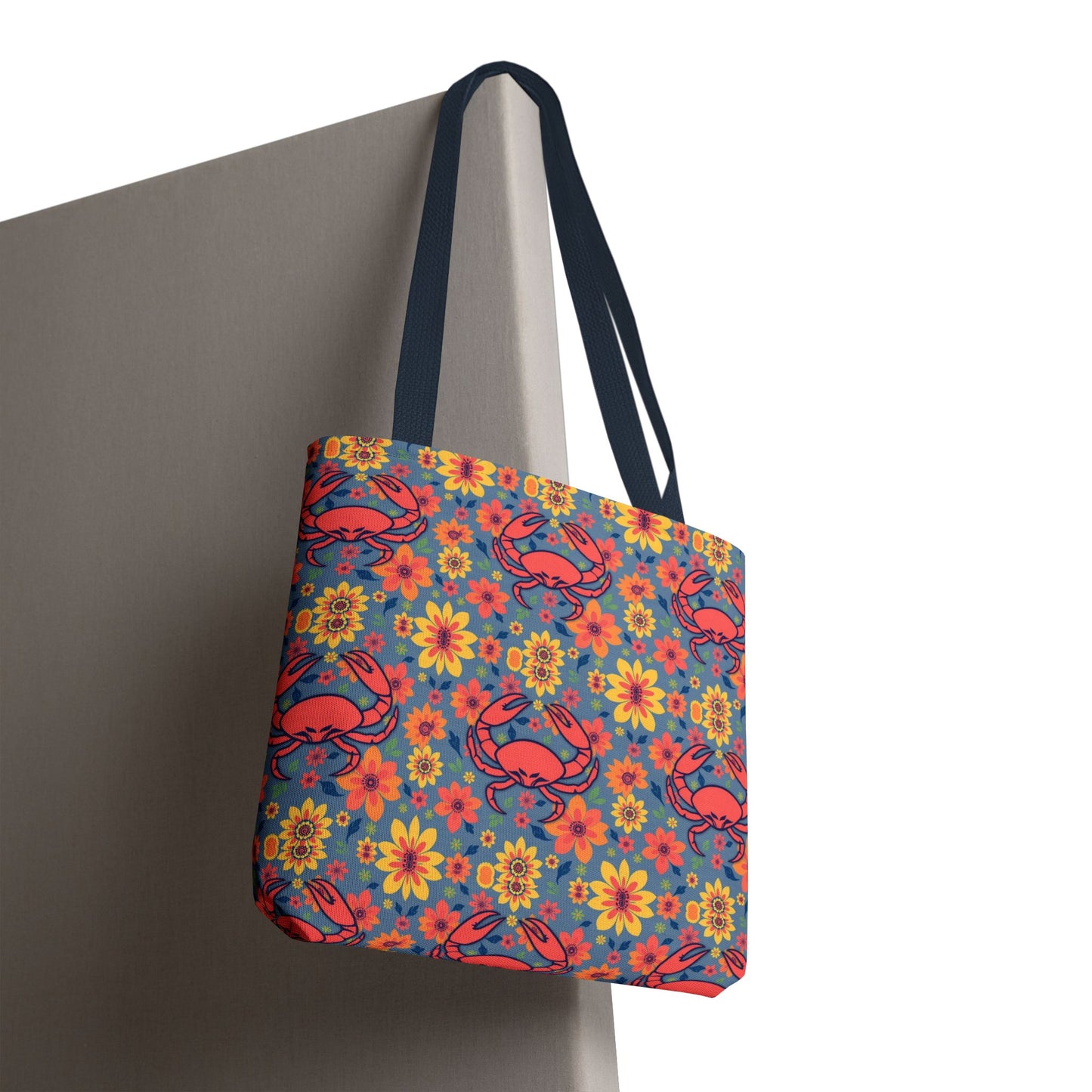 Tote Bag, (AOP), Cancer, Zodiac v3, Flower Pattern