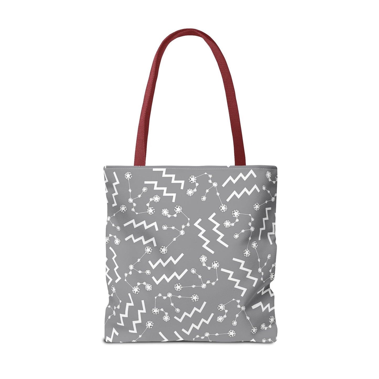 Tote Bag, Aquarius Zodiac Sign, AOP, (Grey, White)