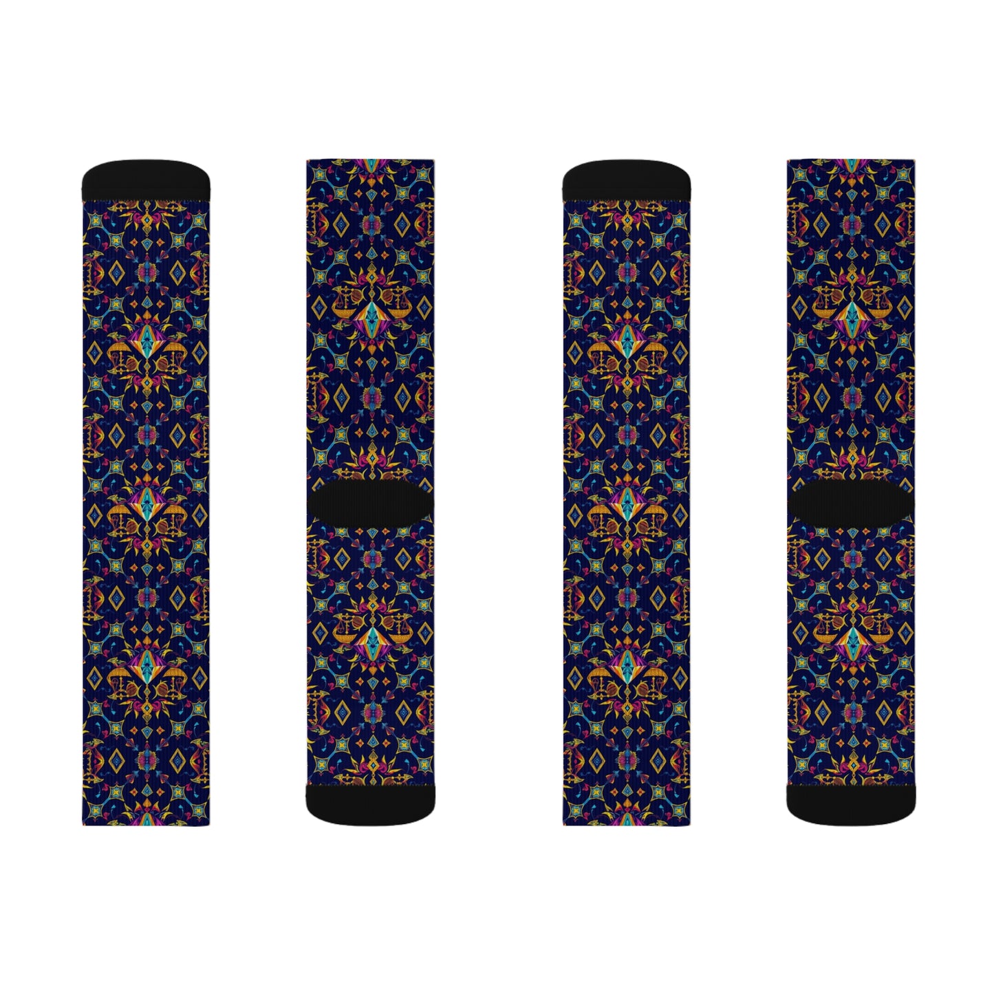 Sublimation Socks, Libra, Zodiac v1, Jewel Pattern