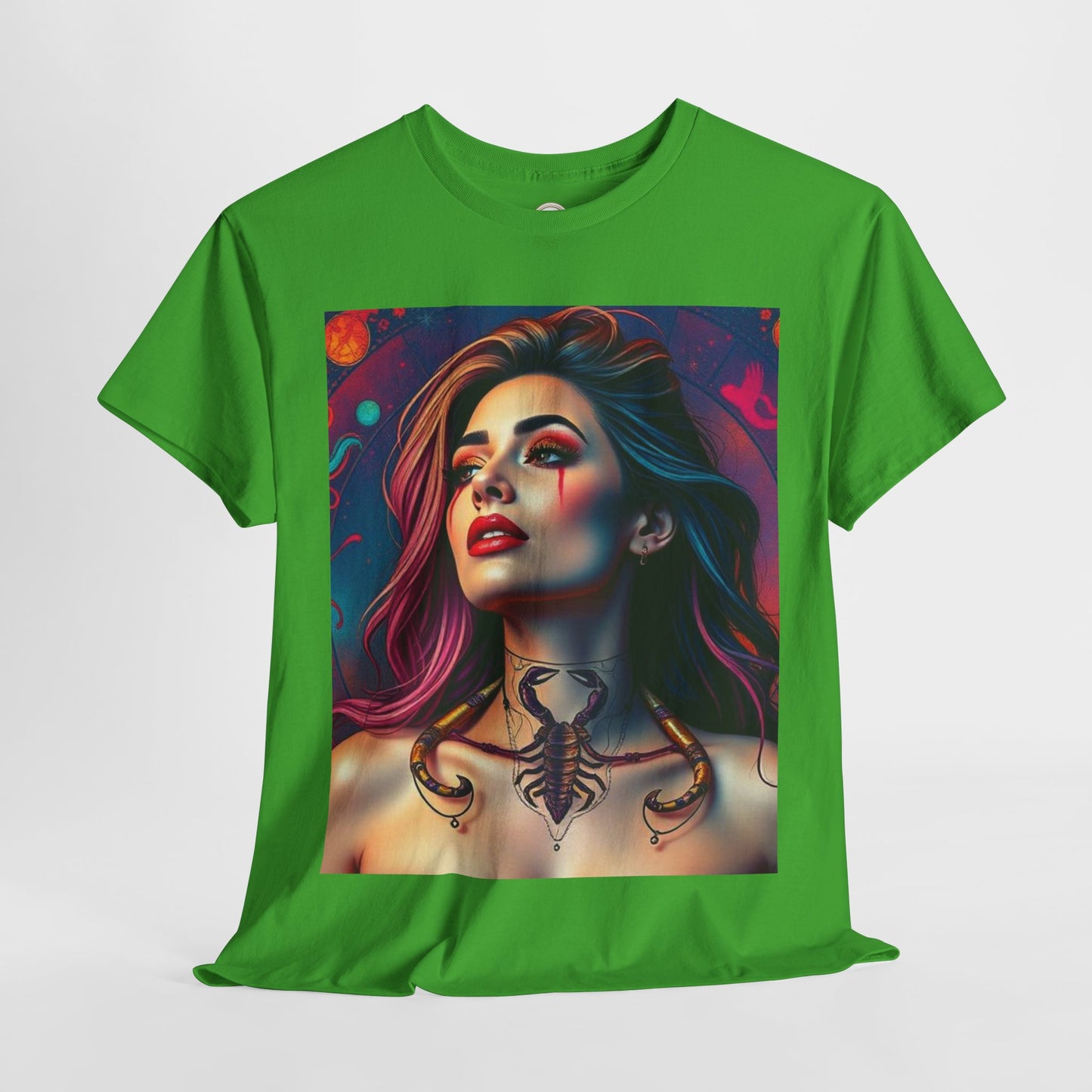 Unisex Heavy Cotton T-Shirt, Scorpio, Zodiac v1, Sexy Art