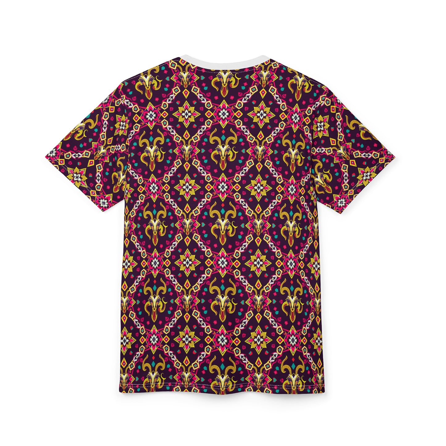 Unisex Cut & Sew T-Shirt, (AOP), Capricorn, Zodiac v4, Jewels Pattern