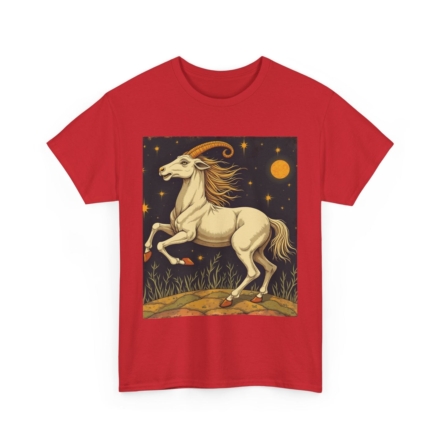 Unisex Heavy Cotton T-Shirt, Aries Animal, Zodiac Design