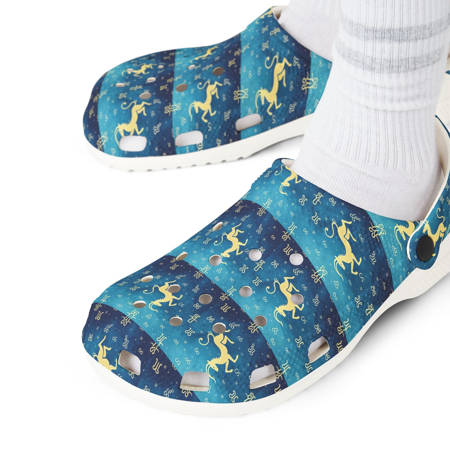 EVA Foam Rubber Shoes, (AOP), Aquarius, Zodiac, Pattern
