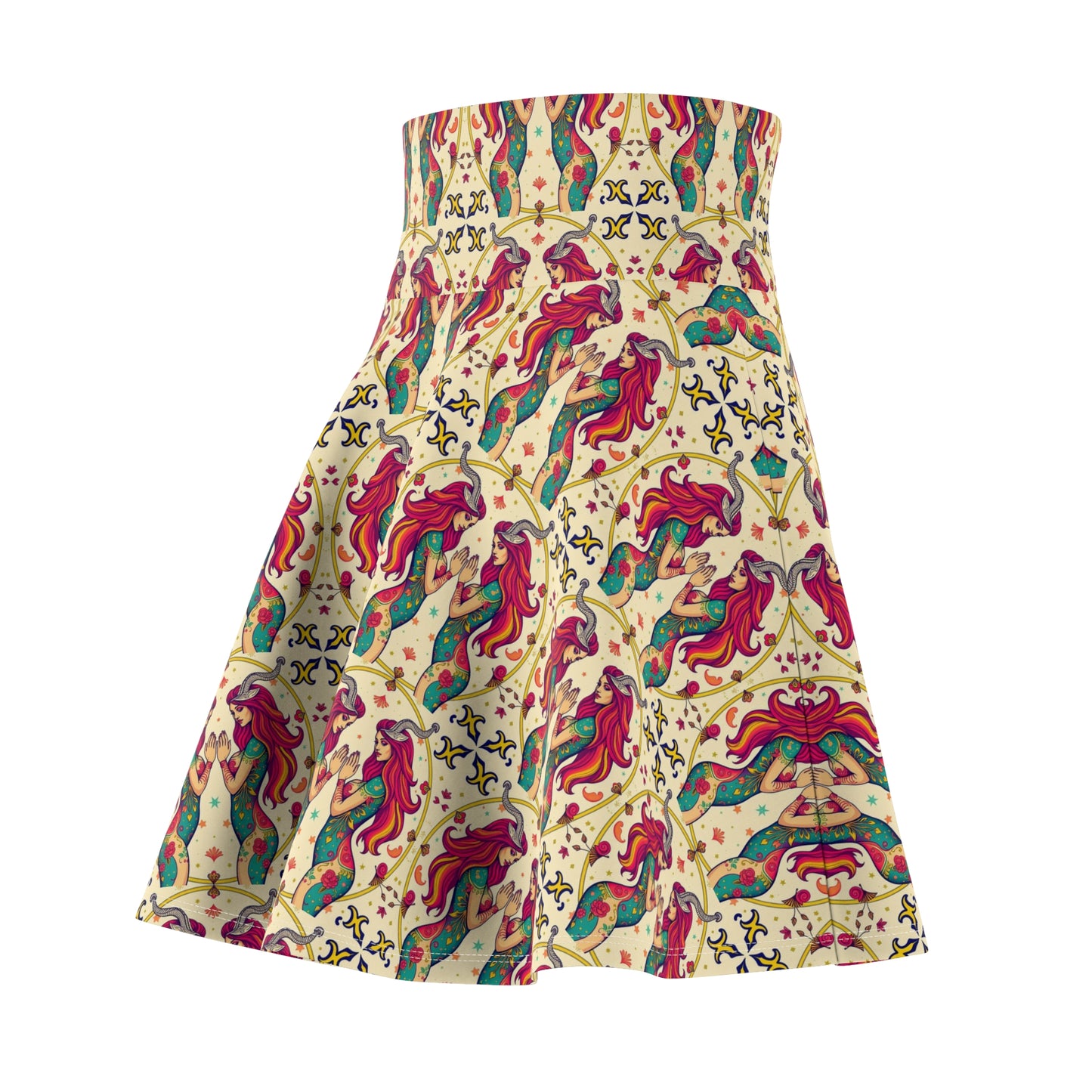 Women's Skater Skirt, (AOP), Gemini, Zodiac v4, Sexy Pattern