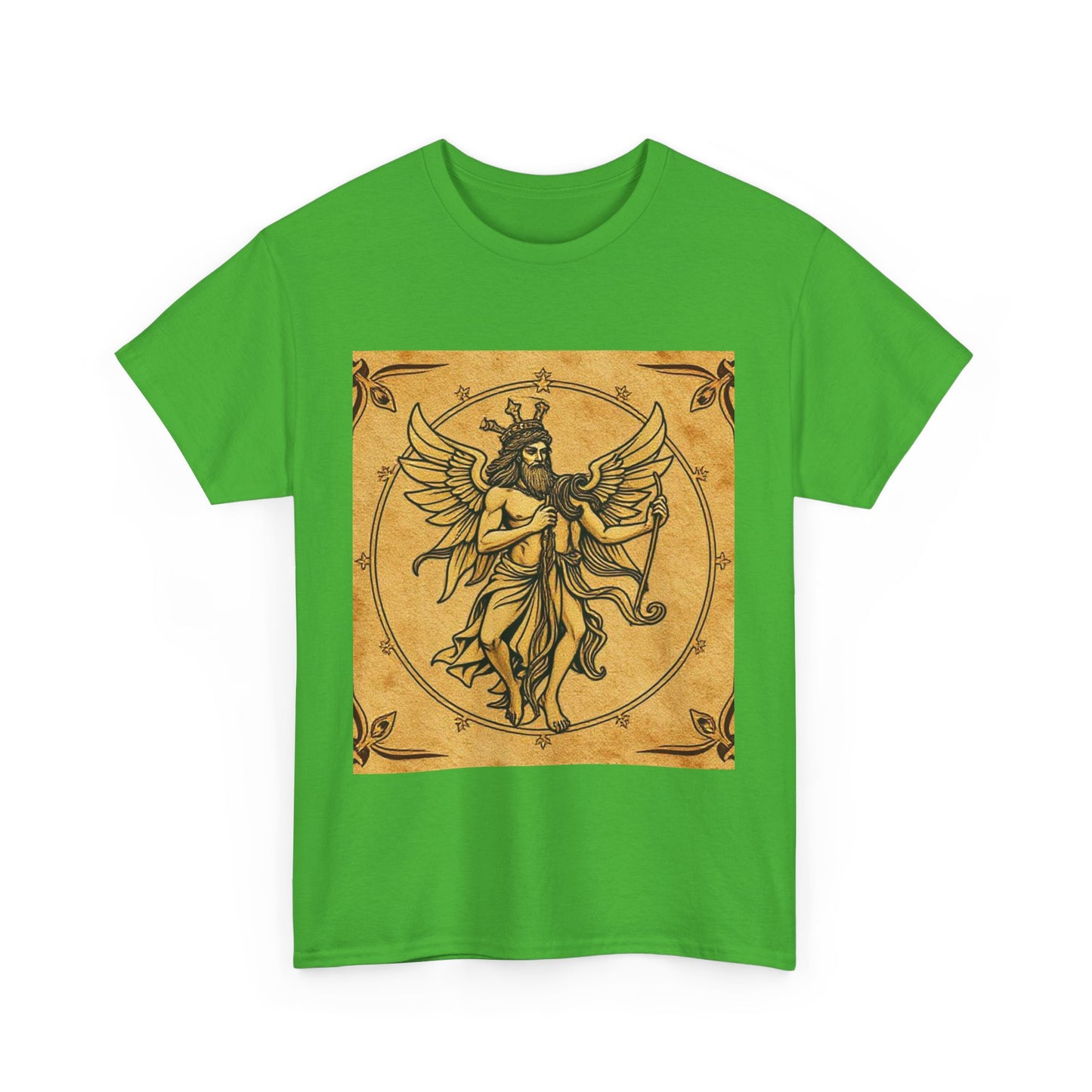 Unisex Heavy Cotton T-Shirt, Pencil Art v1, Gemini Zodiac Design