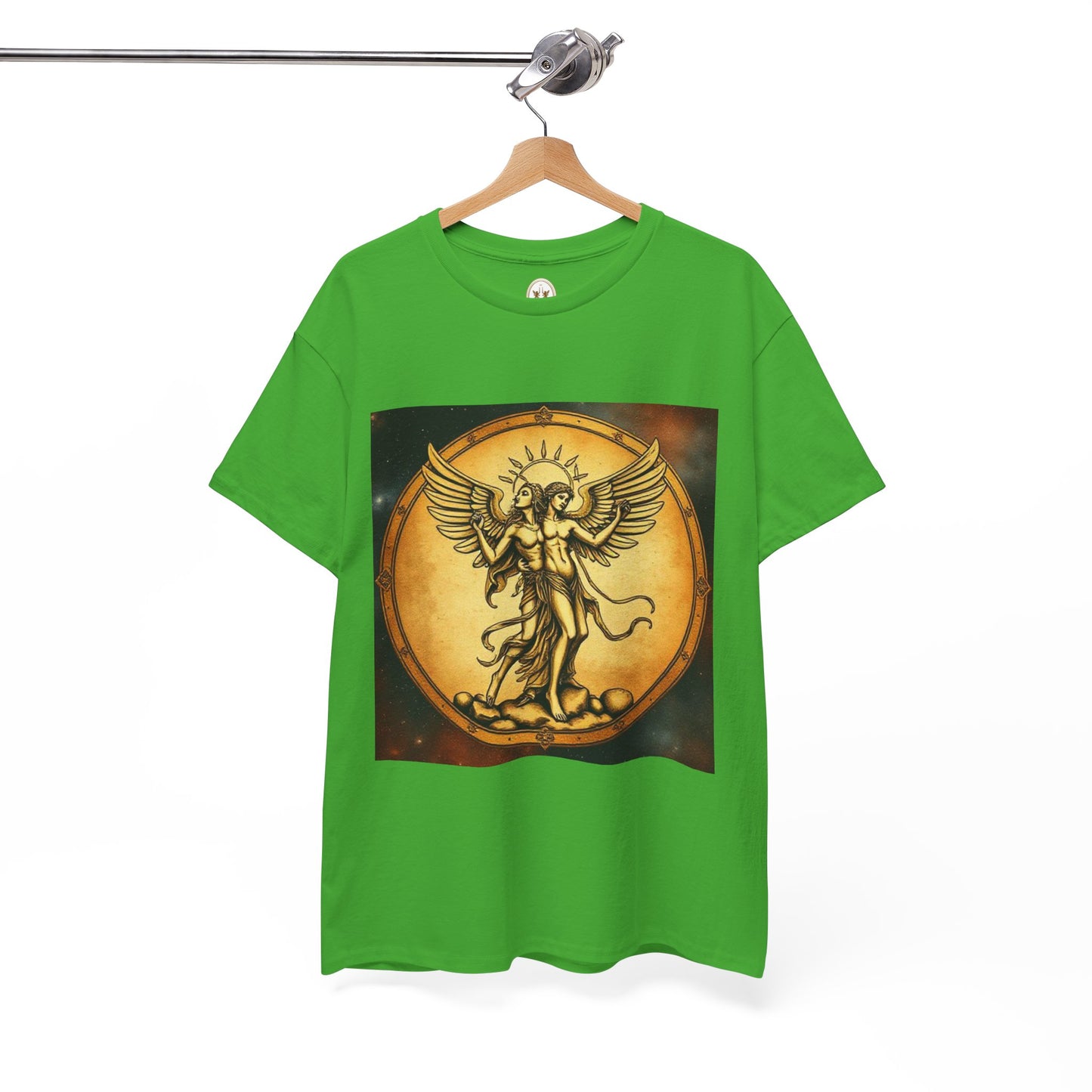 Unisex Heavy Cotton T-Shirt, Angel Twin, Gemini Zodiac Design