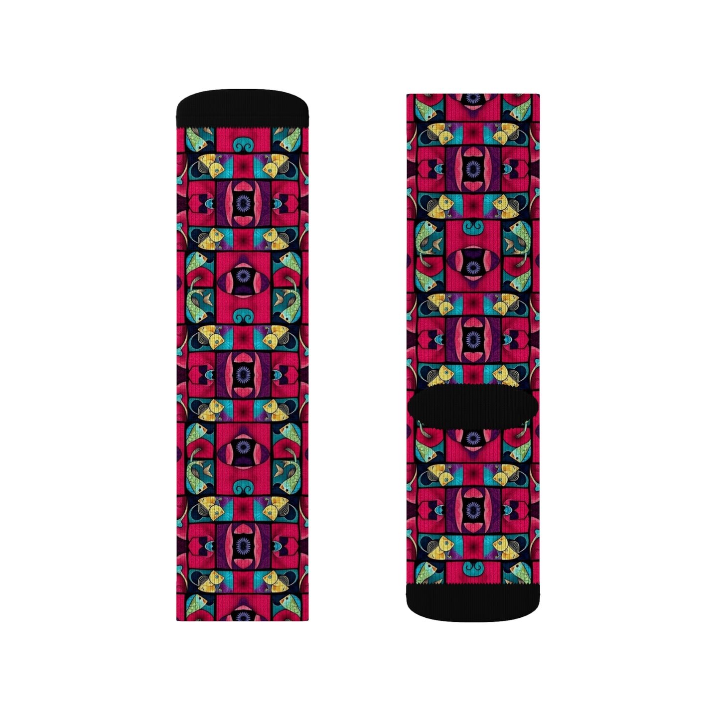 Sublimation Socks, Pisces, Zodiac v2, Shapes Pattern