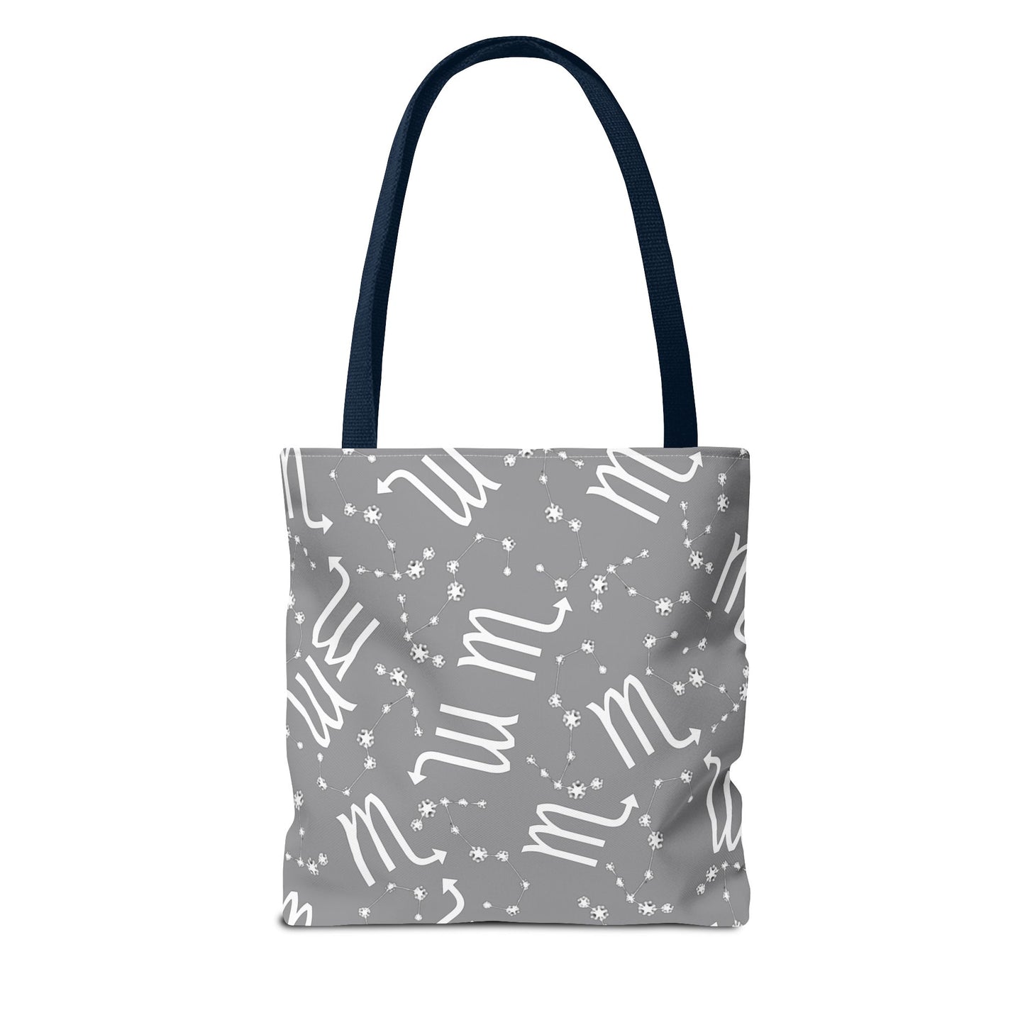 Tote Bag, Scorpio Zodiac Sign, AOP, (Grey, White)