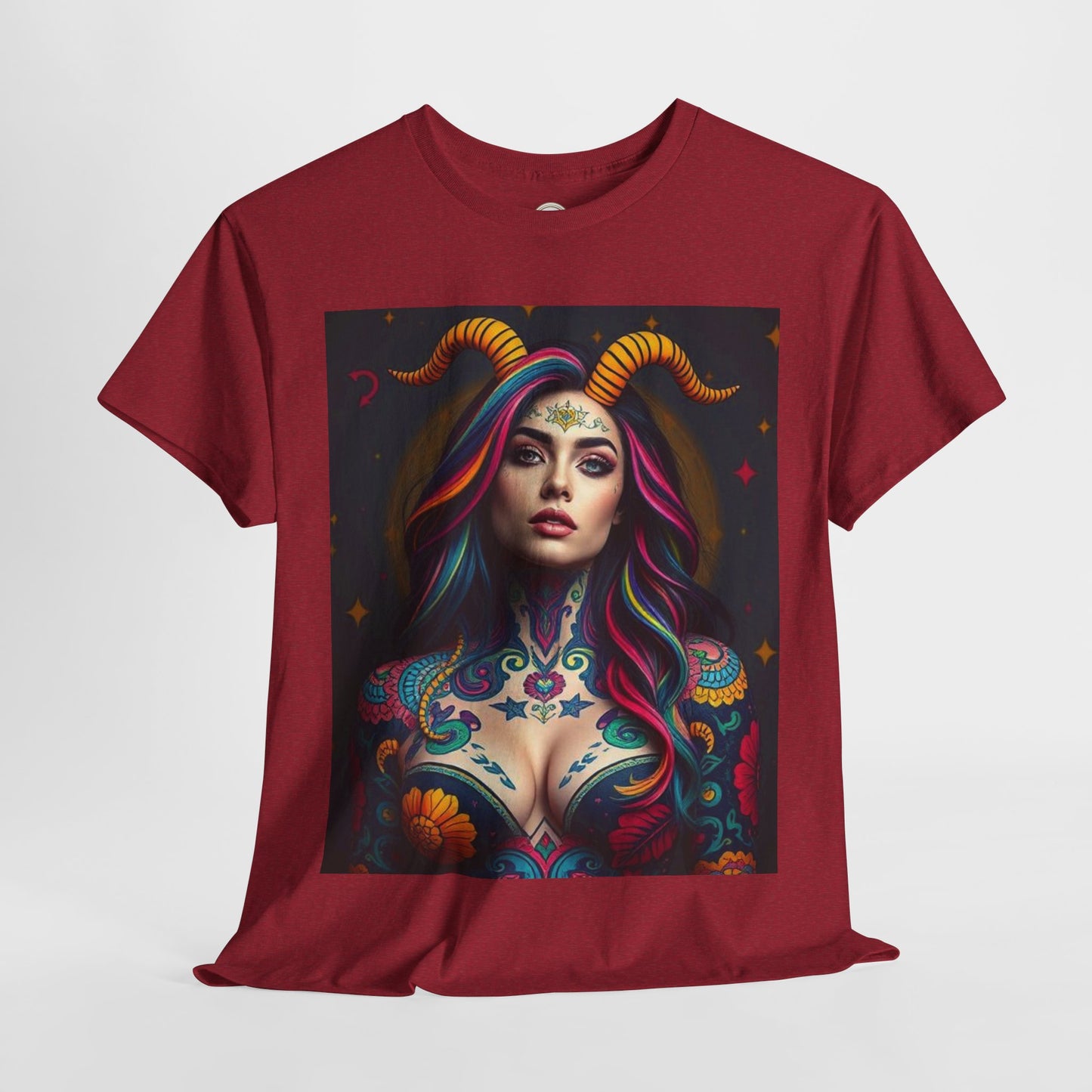 Unisex Heavy Cotton T-Shirt, Capricorn, Zodiac, Sexy Art