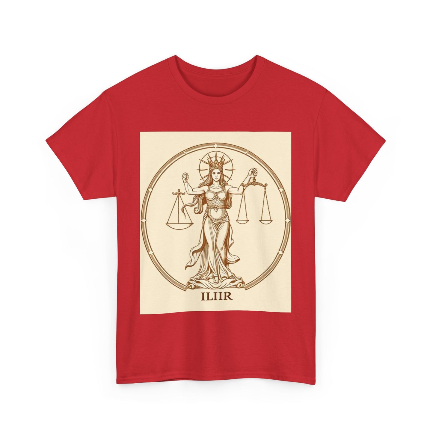 Unisex Heavy Cotton T-Shirt, Libra Goddess v1, Zodiac Design