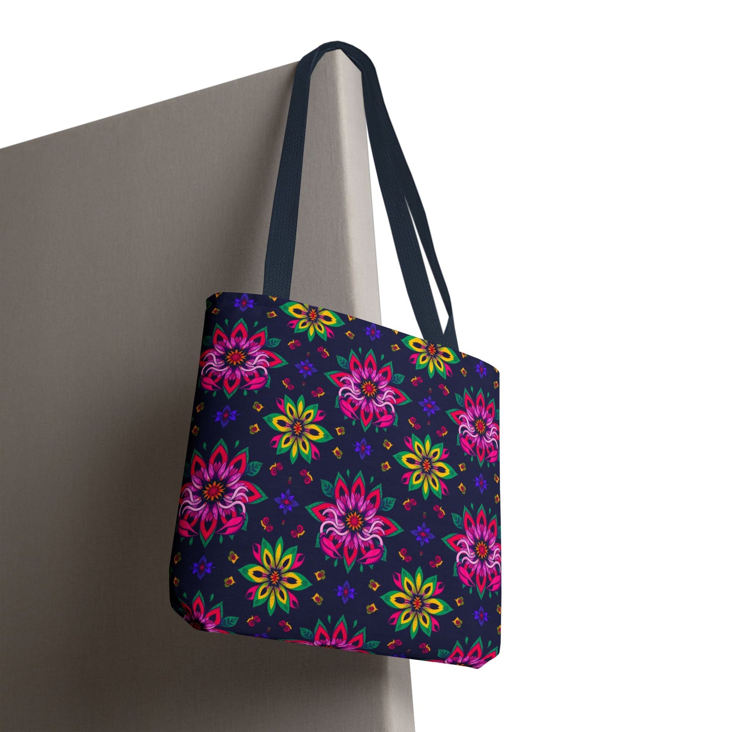 Tote Bag, (AOP), Scorpio, Zodiac, Flower Pattern