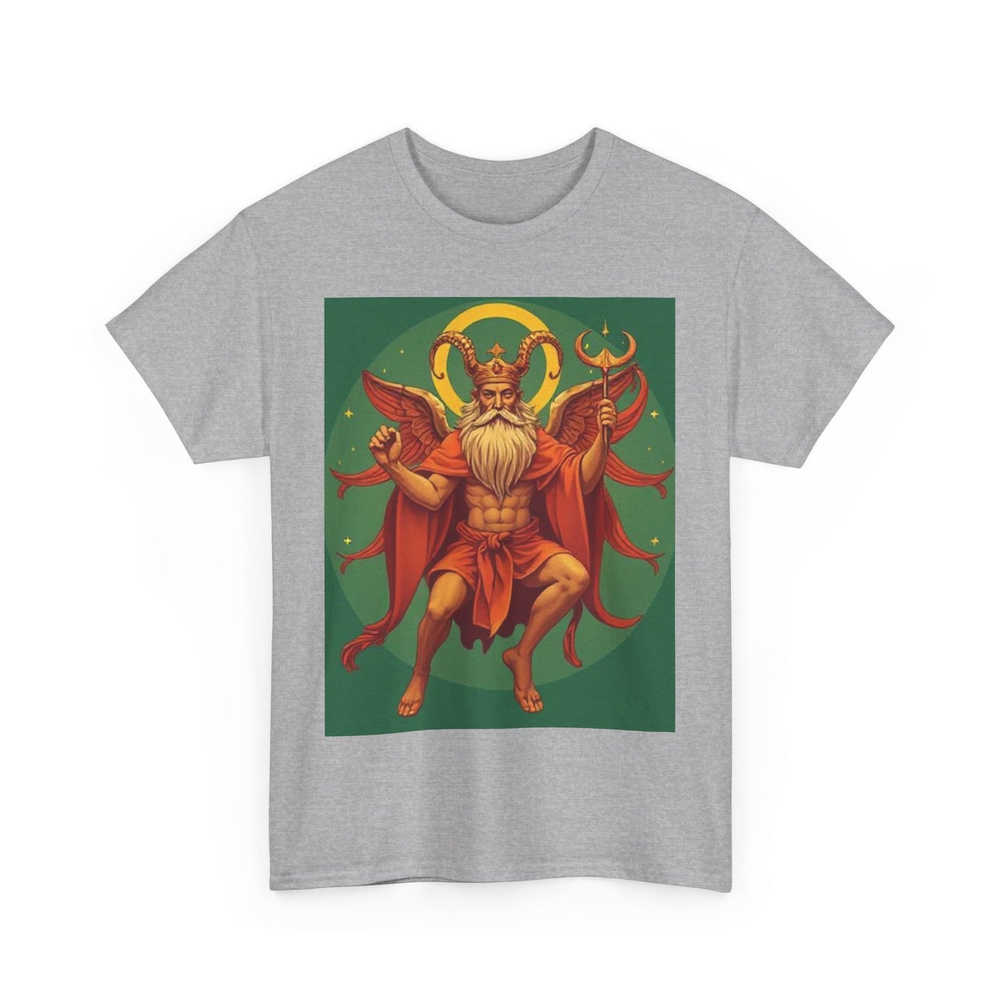 Unisex Heavy Cotton T-Shirt, Aries God 1v, Zodiac Design