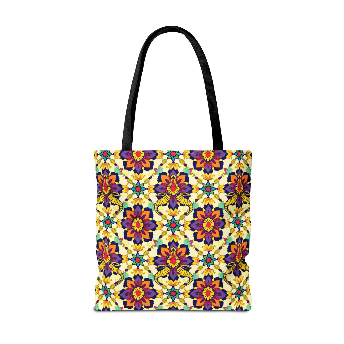 Tote Bag, (AOP), Taurus, Zodiac v5, Flower Pattern