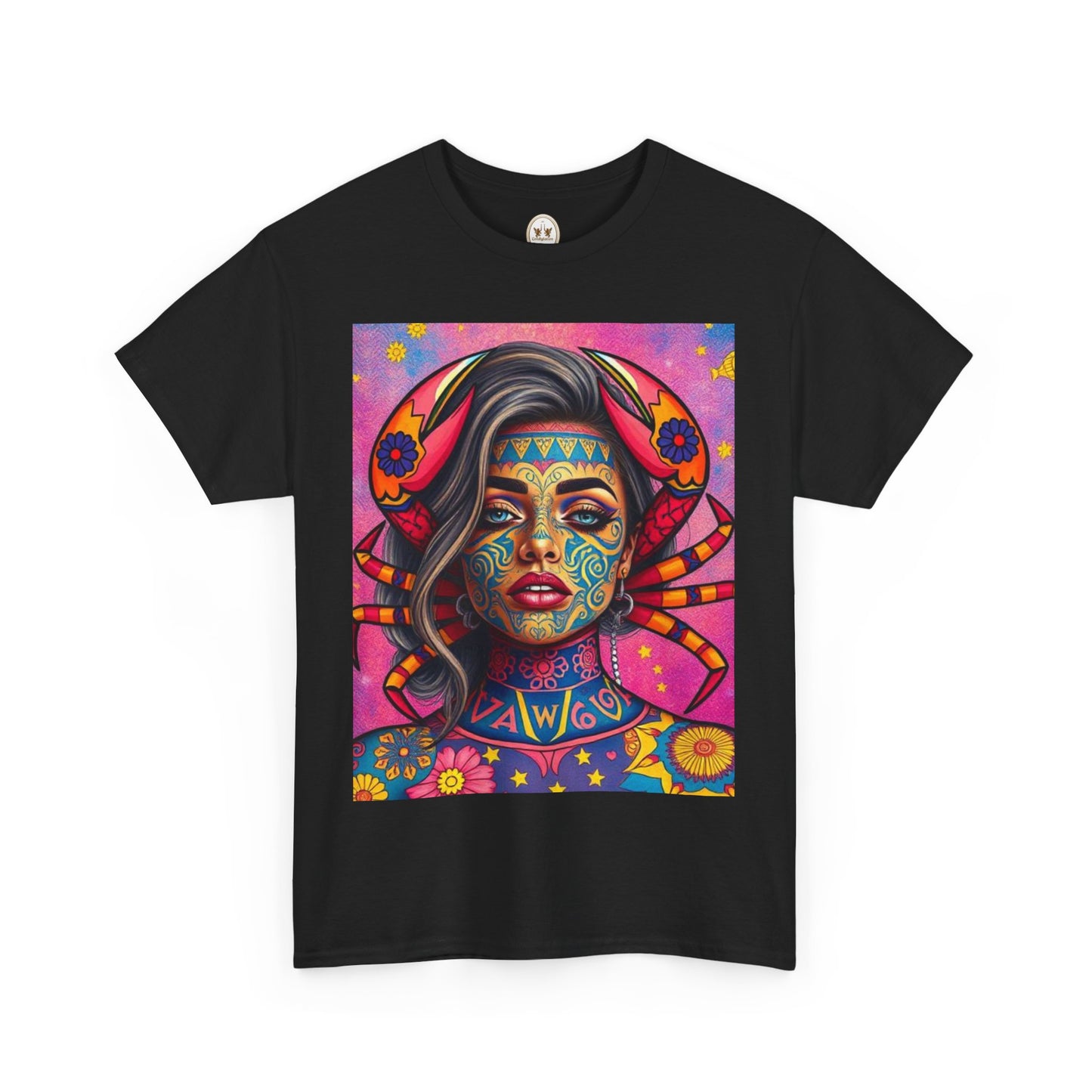 Unisex Heavy Cotton T-Shirt, Cancer, Zodiac v3, Sexy Art