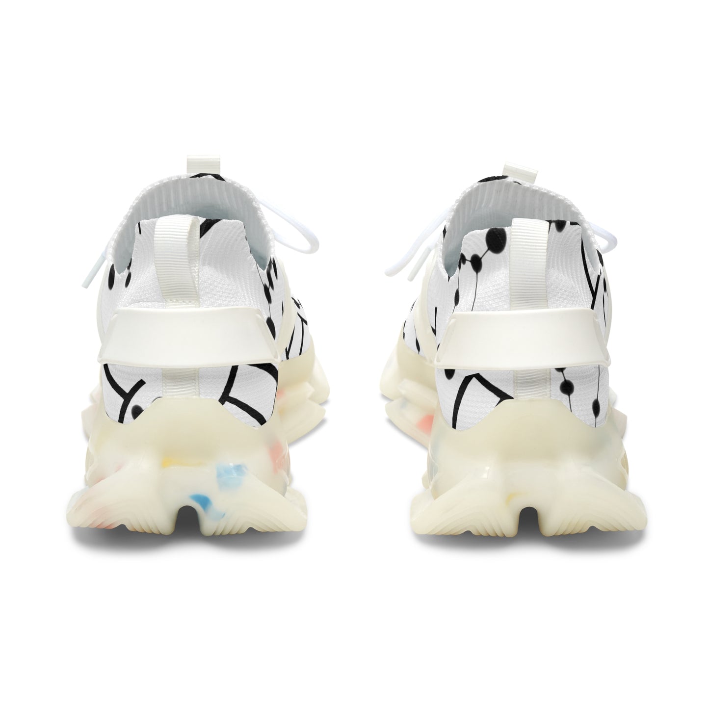 Women's Mesh Sneakers, Constellation & Symbol, Gemini Zodiac Sign, AOP