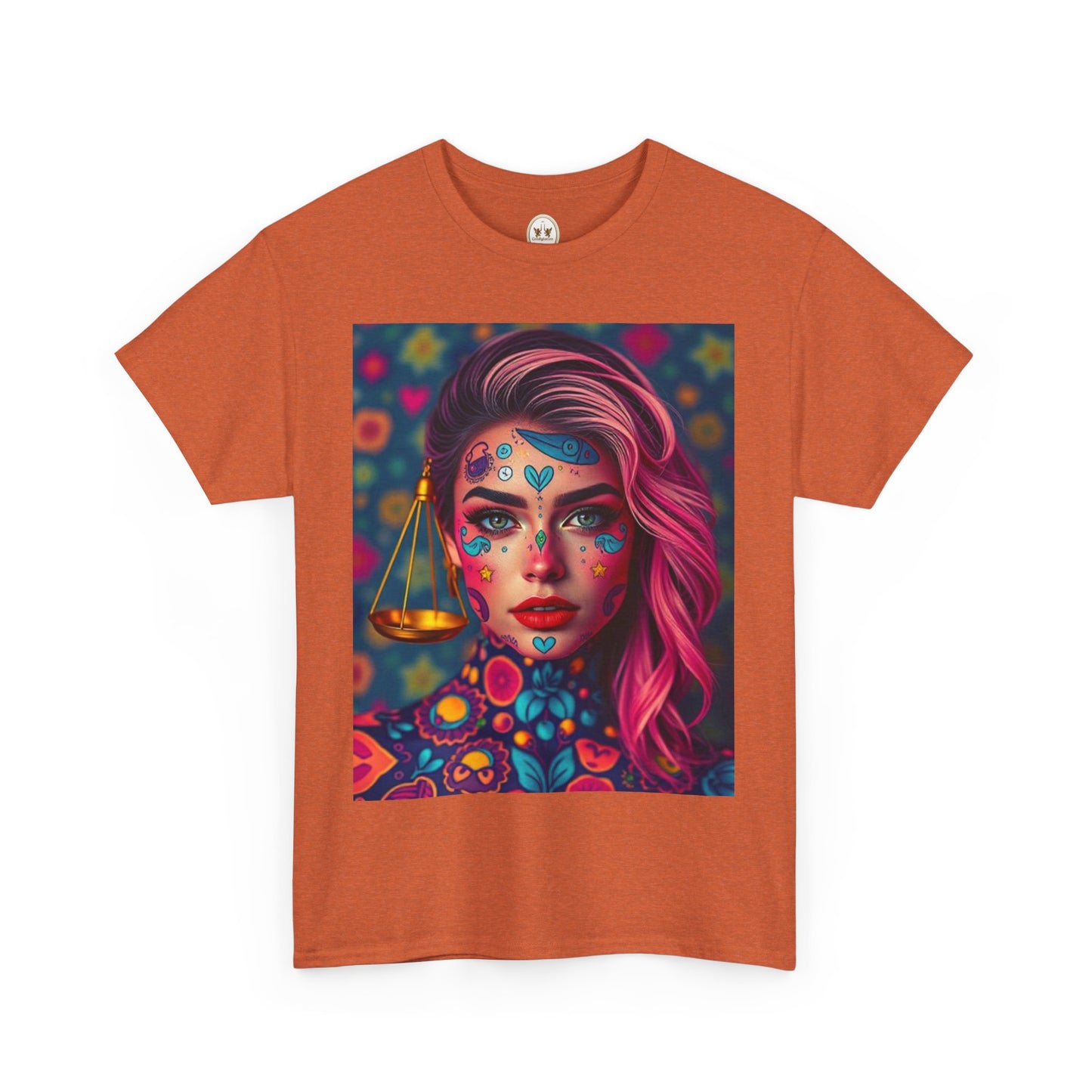 Unisex Heavy Cotton T-Shirt, Libra, Zodiac v2, Sexy Art