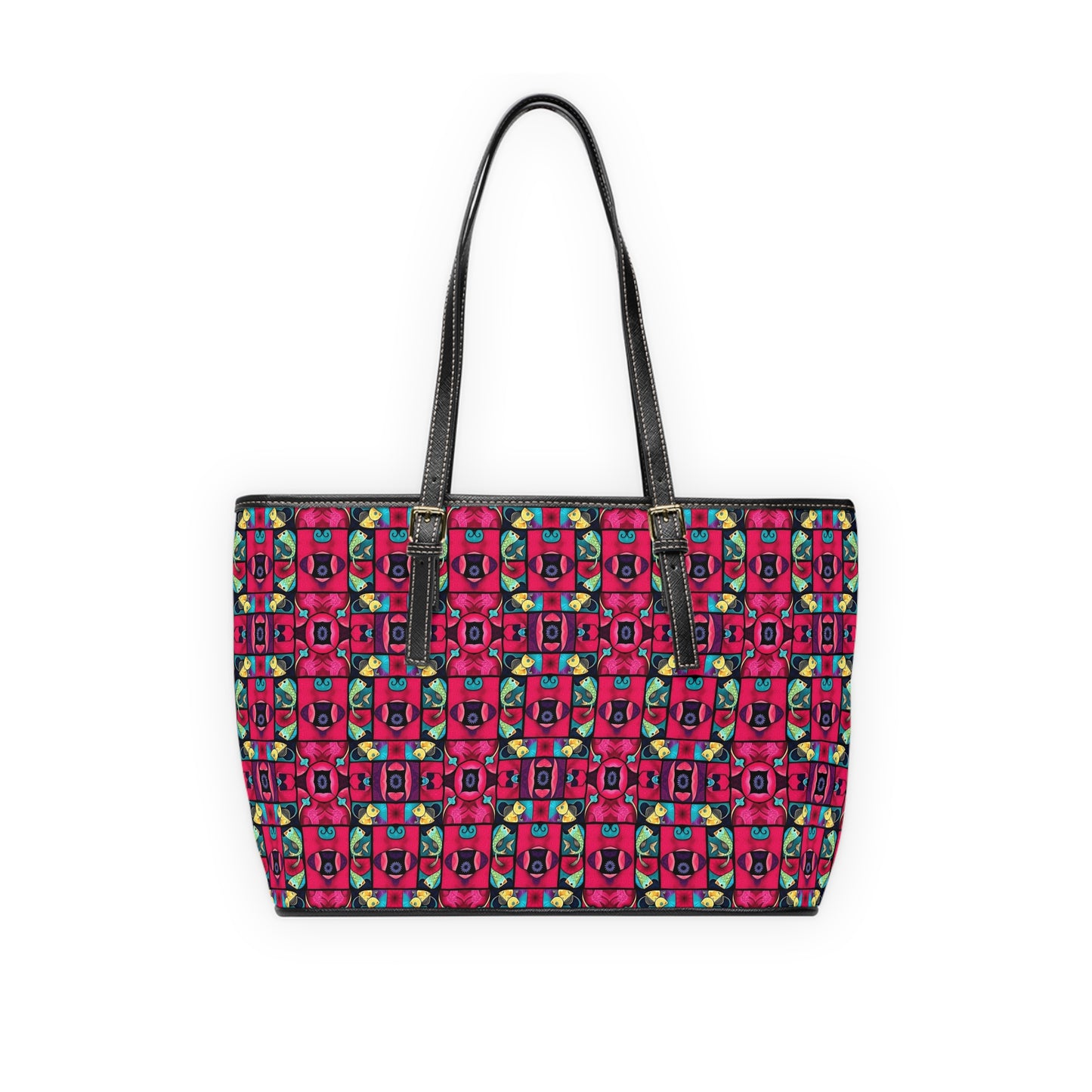 Leather Shoulder Bag, Pisces, Zodiac, Shapes Pattern