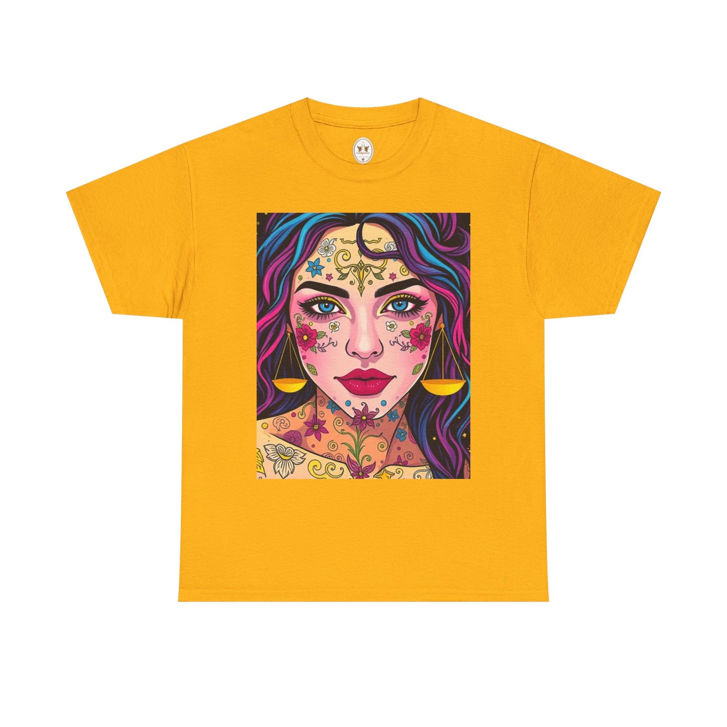 Unisex Heavy Cotton T-Shirt, Libra, Zodiac v4, Sexy Art