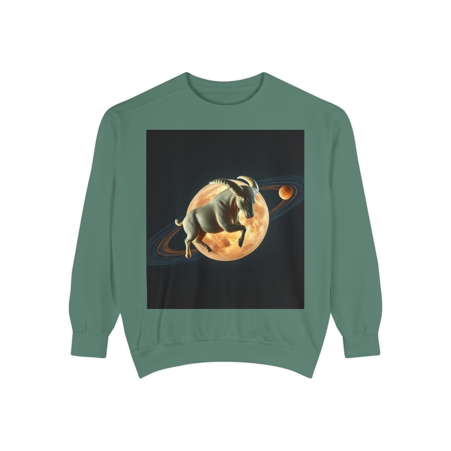 Garment-Dyed Sweatshirt, Unisex, Space Animal Design v1, Taurus